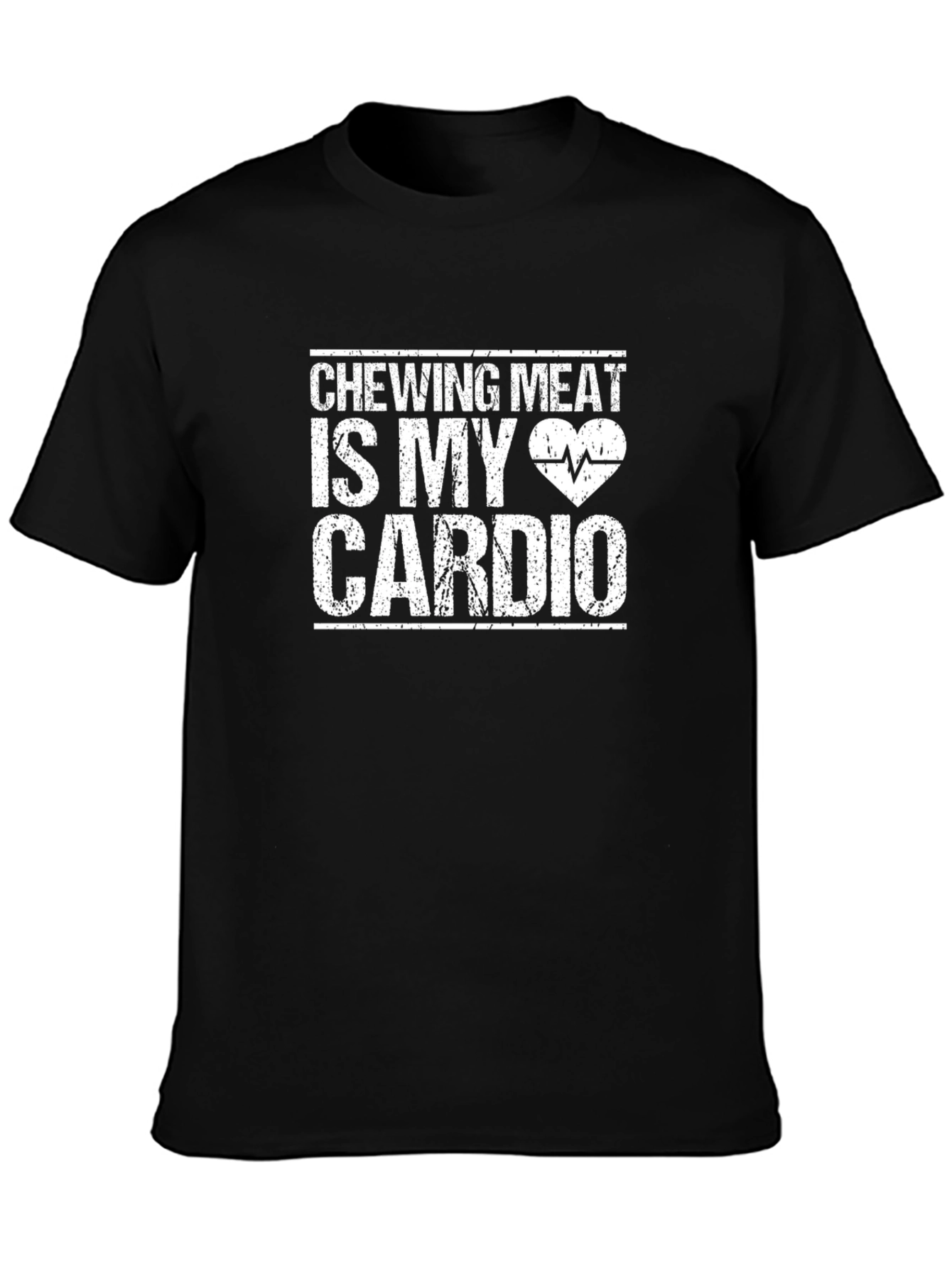 Camiseta Negra: Chewing Meat Is My Cardio