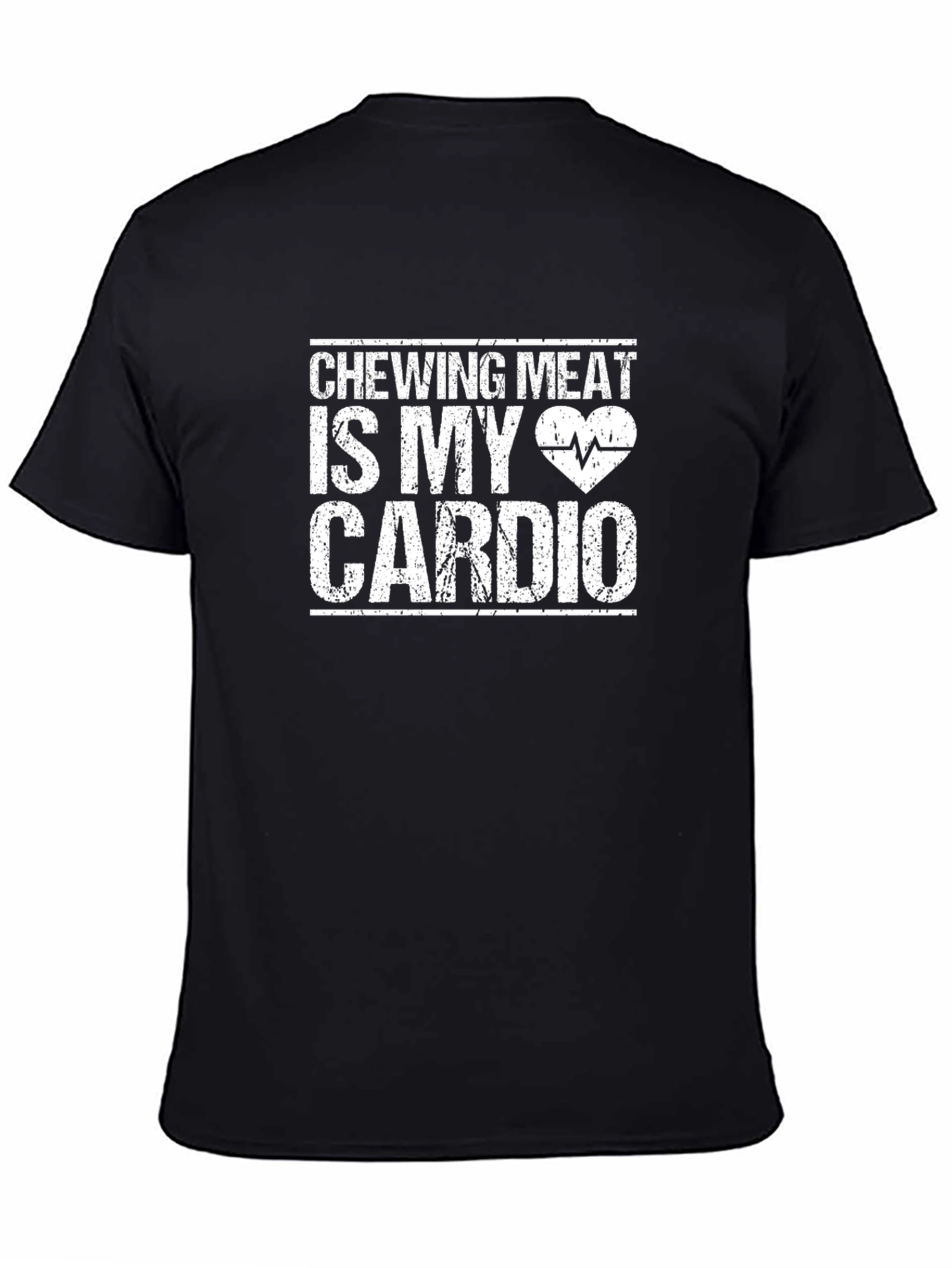 Camiseta Negra: Chewing Meat Is My Cardio