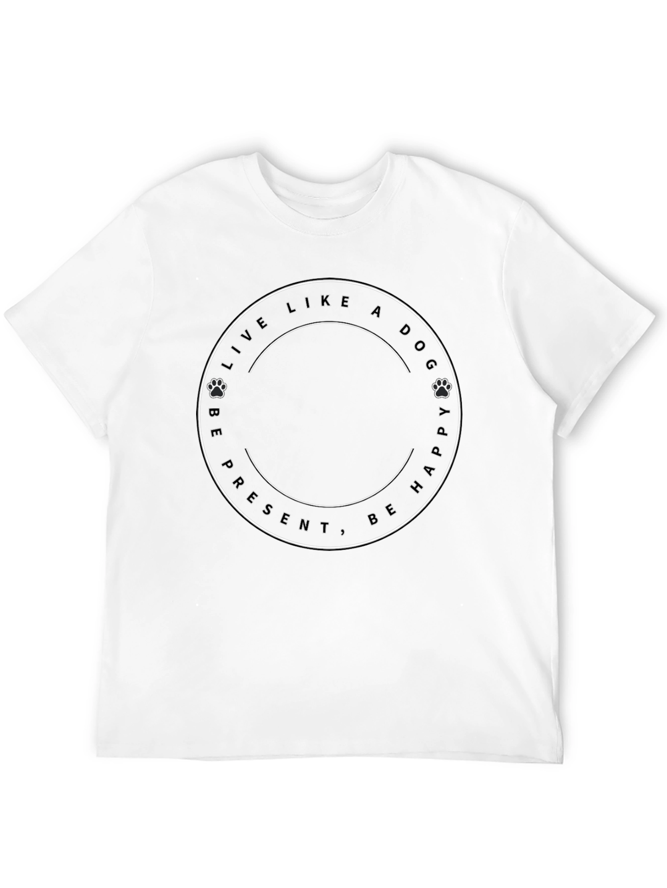 Camiseta Negra Vive como un Perro Sé Feliz