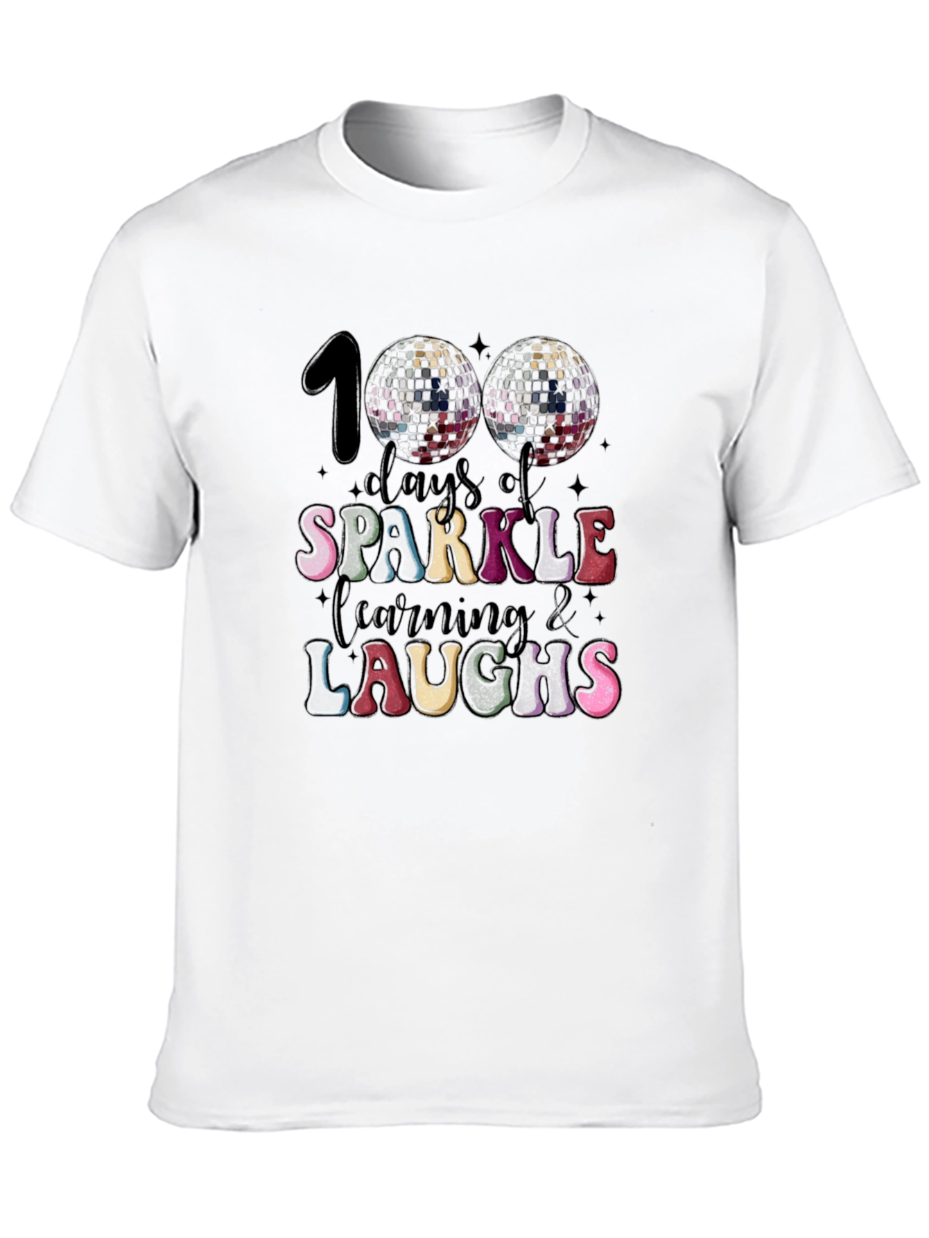 Camiseta Negra 100 Días de Brillo Aprendizaje y Risas