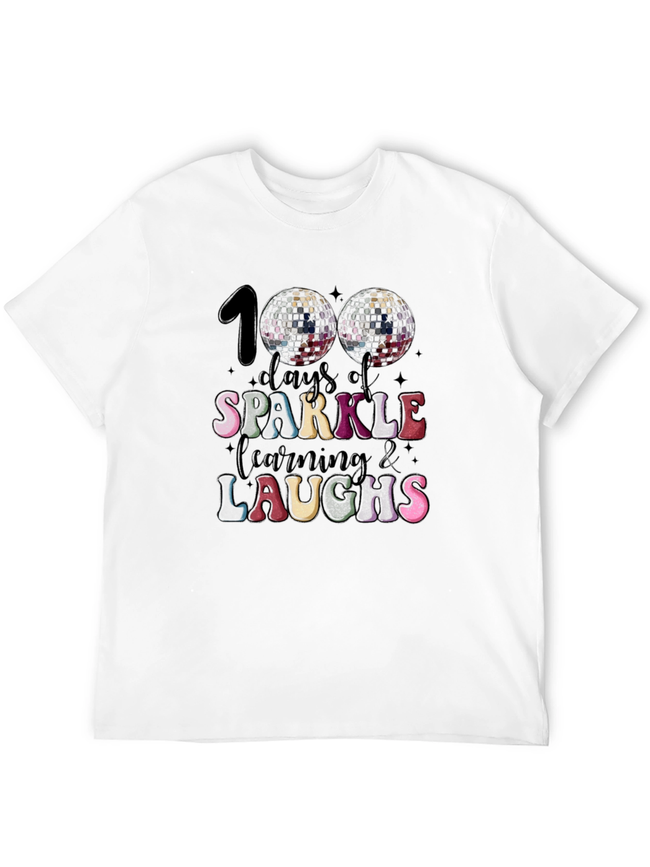 Camiseta Negra 100 Días de Brillo Aprendizaje y Risas