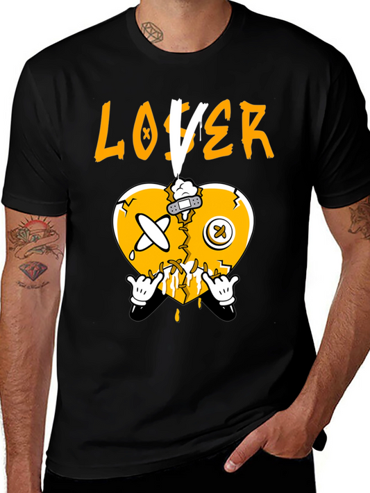 Camiseta Negra Loser Corazón Roto y Humorístico