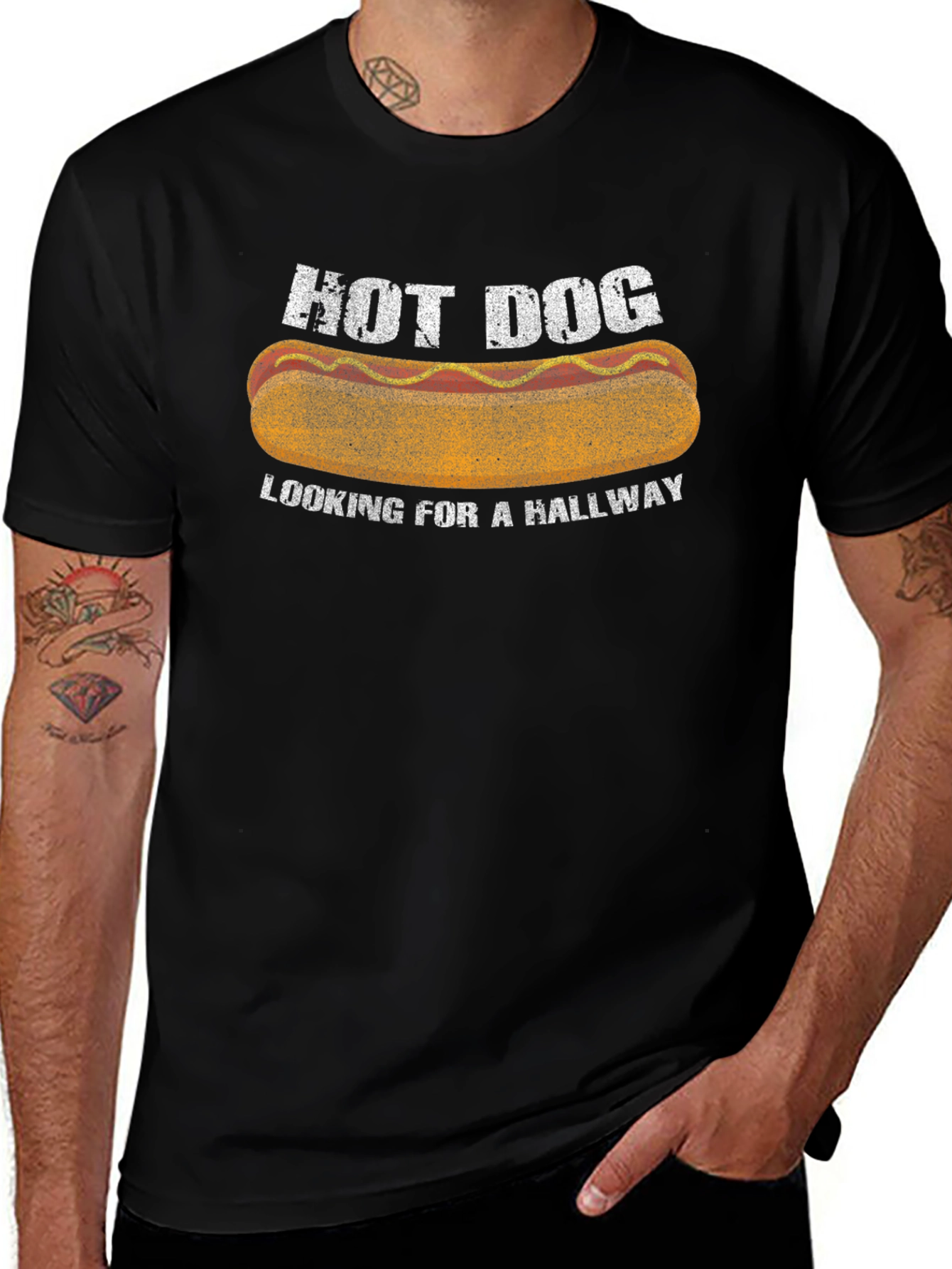 Camiseta Hot Dog Hallway - Humor Casual