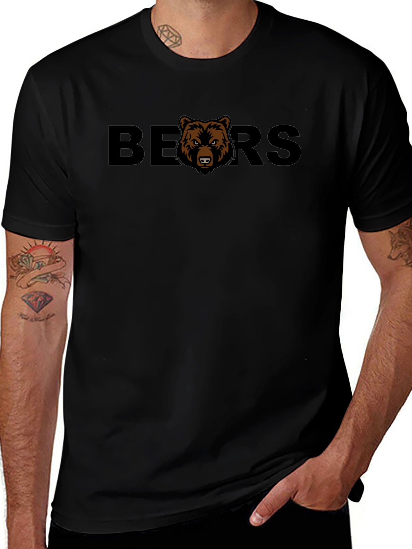Camiseta Negra Bears para Hombre