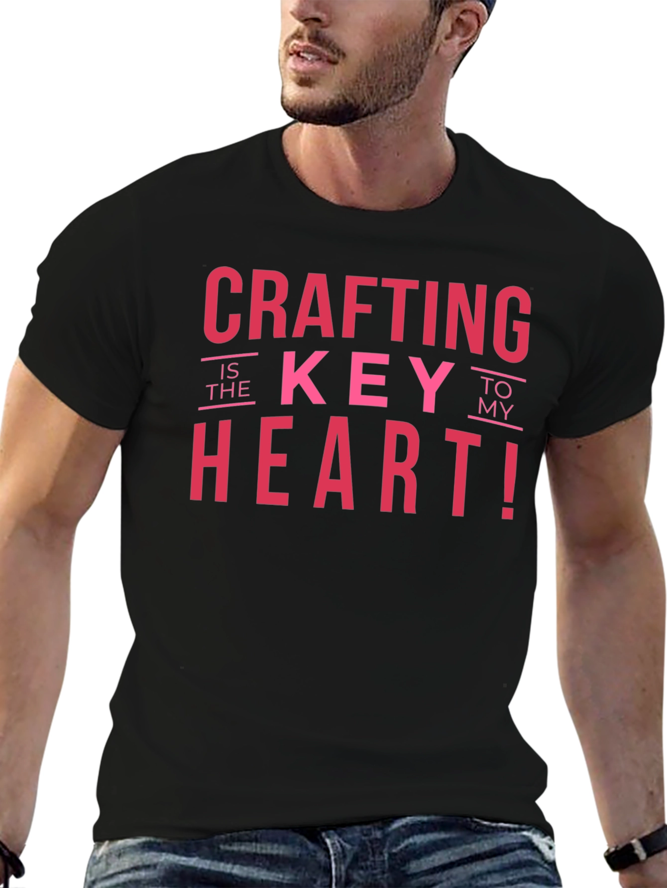 Camiseta Negra: Crafting is the Key to my Heart