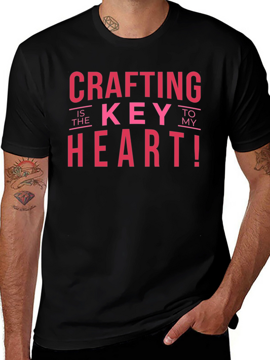 Camiseta Negra: Crafting is the Key to my Heart