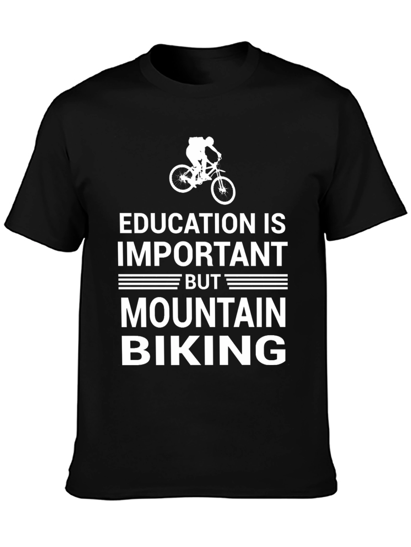 Camiseta Negra: Educación vs. Ciclismo de Montaña