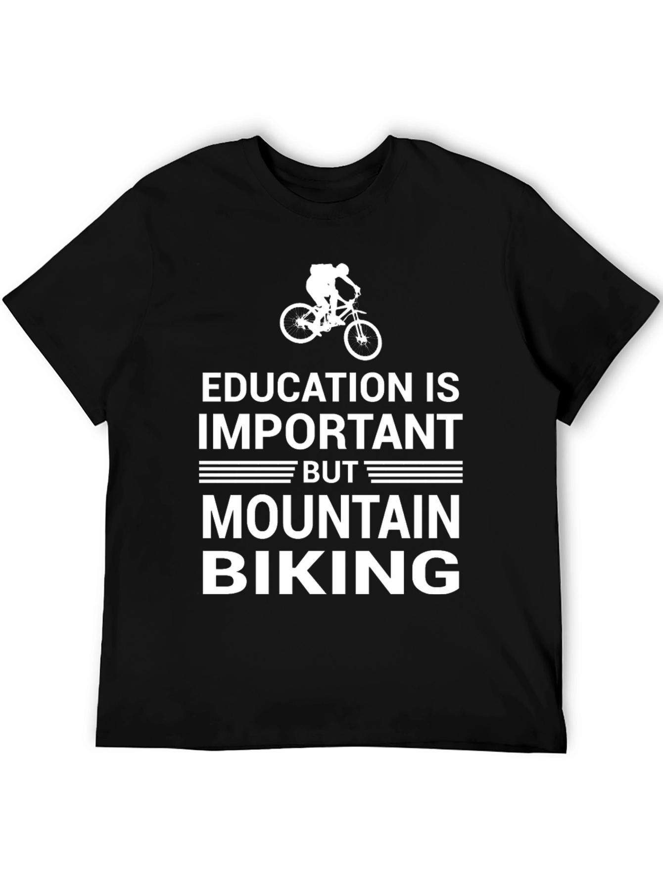 Camiseta Negra: Educación vs. Ciclismo de Montaña