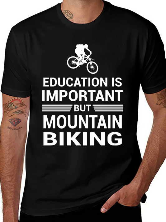 Camiseta Negra: Educación vs. Ciclismo de Montaña