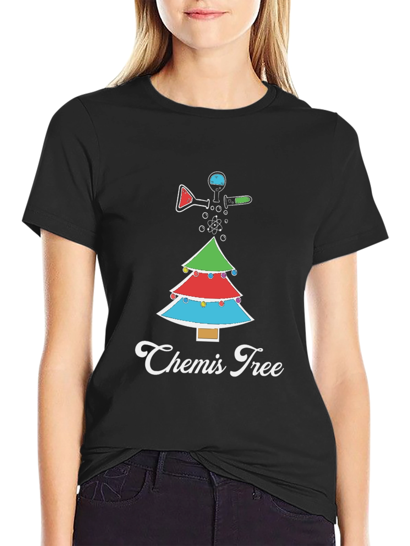 Camiseta Navideña Química Chemis Tree