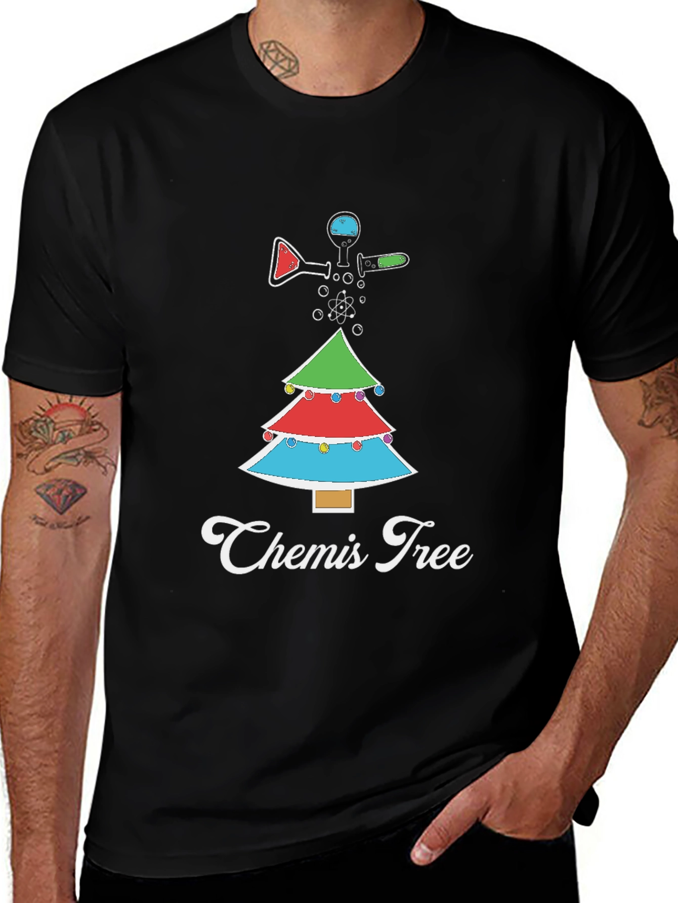 Camiseta Navideña Química Chemis Tree