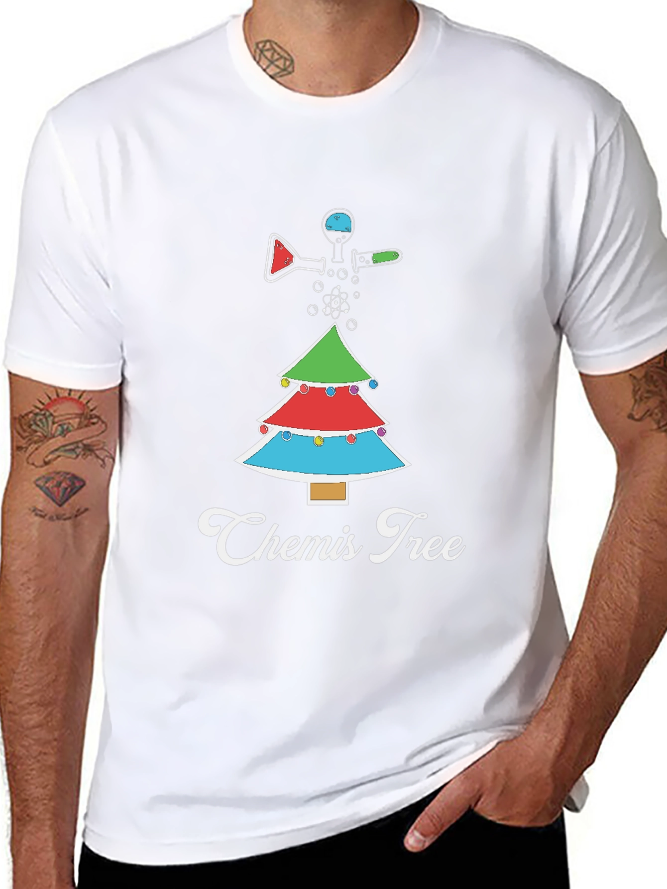 Camiseta Navideña Química Chemis Tree