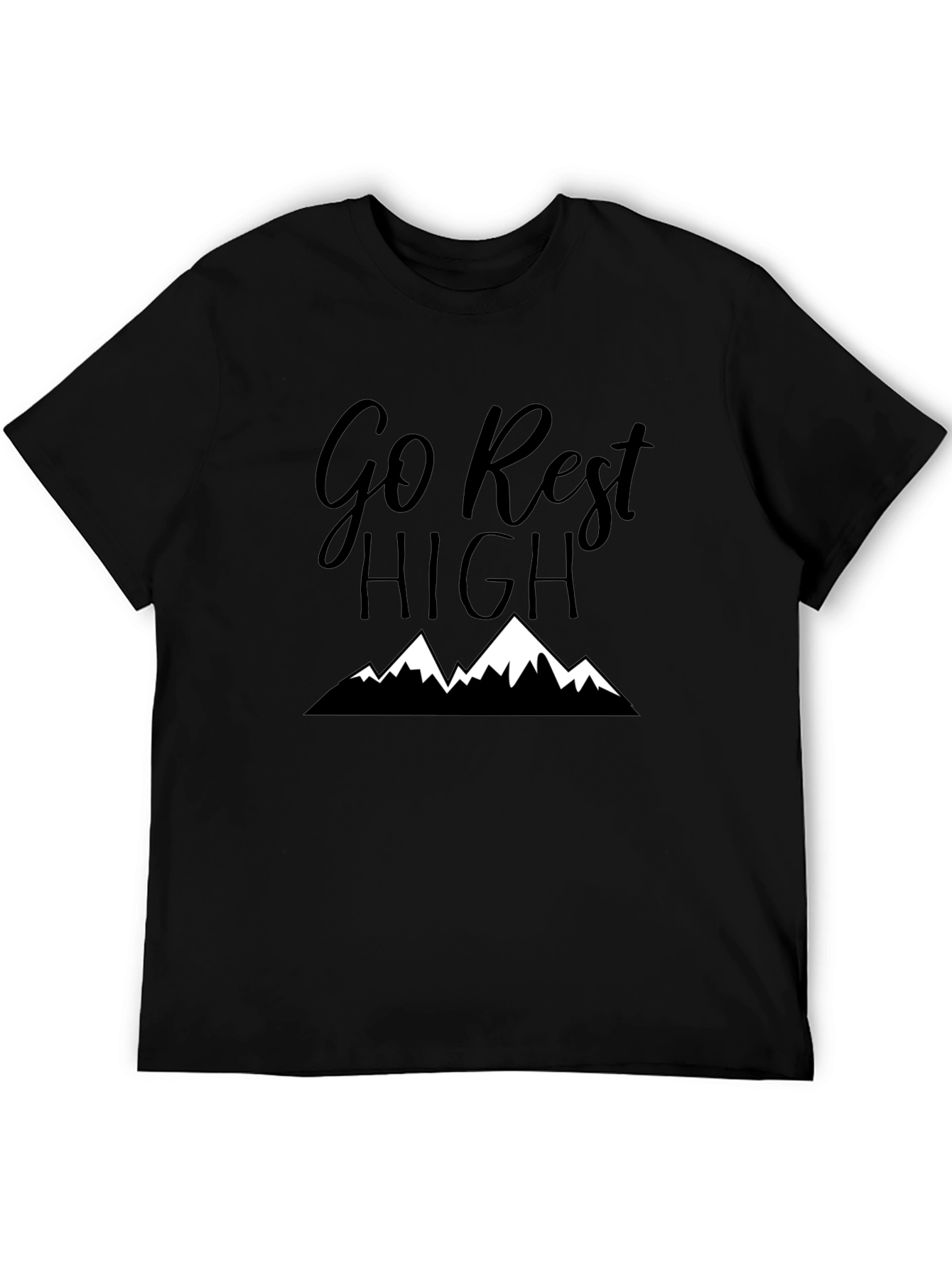 Camiseta Negra: Go Rest High - Montañas