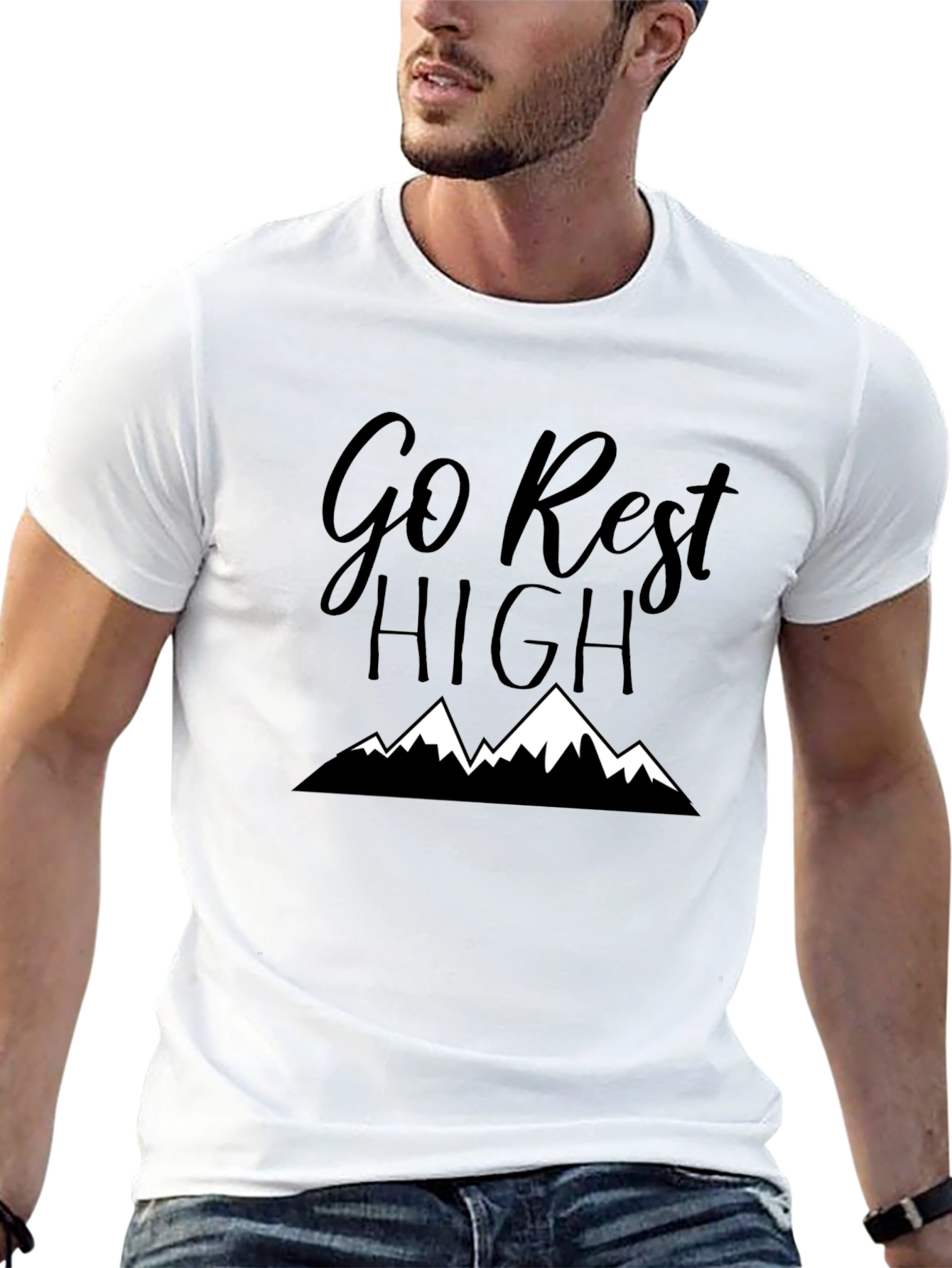Camiseta Negra: Go Rest High - Montañas