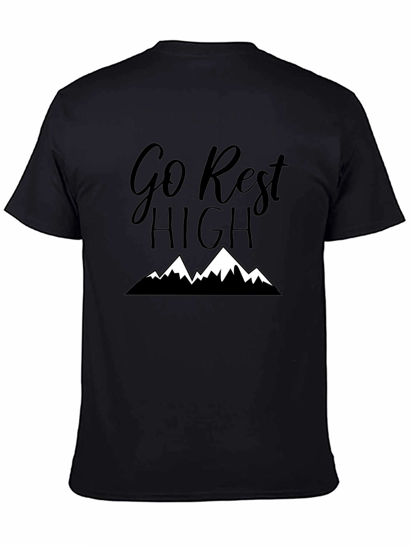 Camiseta Negra: Go Rest High - Montañas