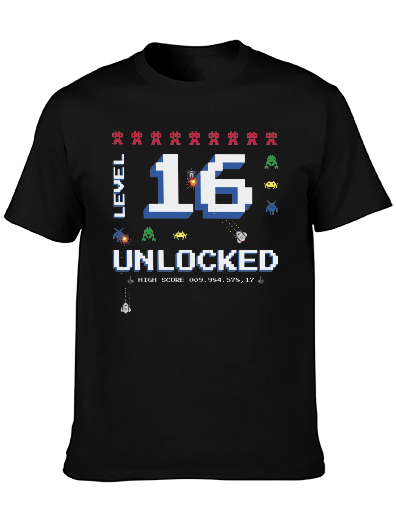 Camiseta Gamer Nivel 16 Desbloqueado