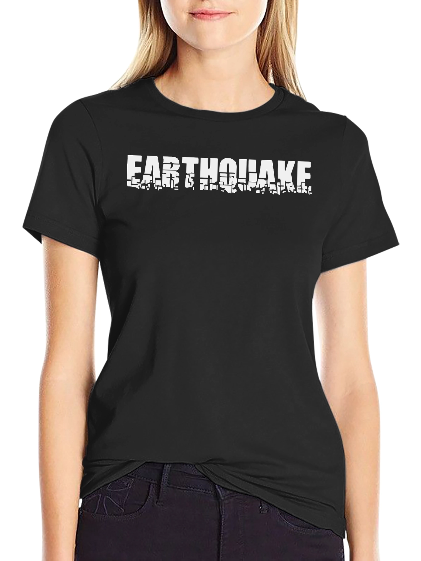 Camiseta Negra Earthquake para Hombre