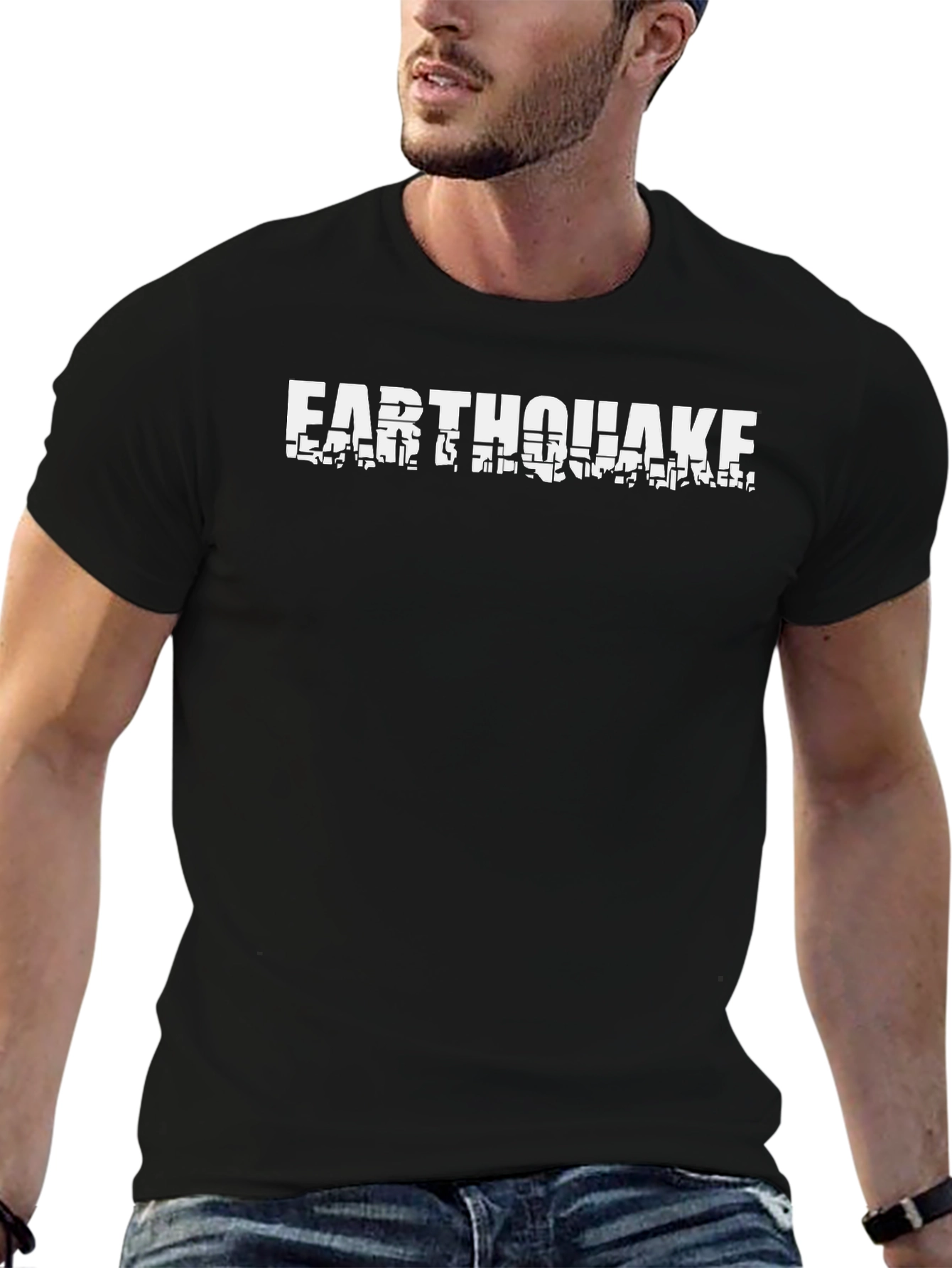 Camiseta Negra Earthquake para Hombre
