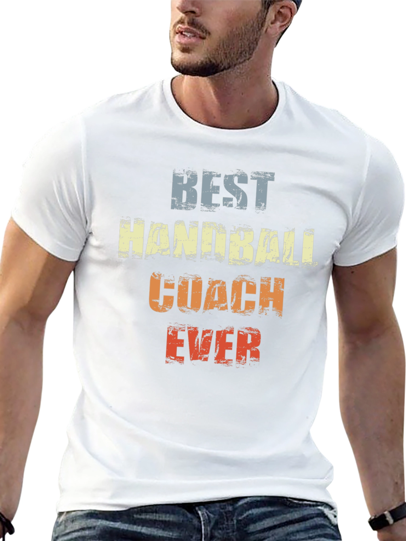 Camiseta Best Handball Coach Ever Diseño Retro