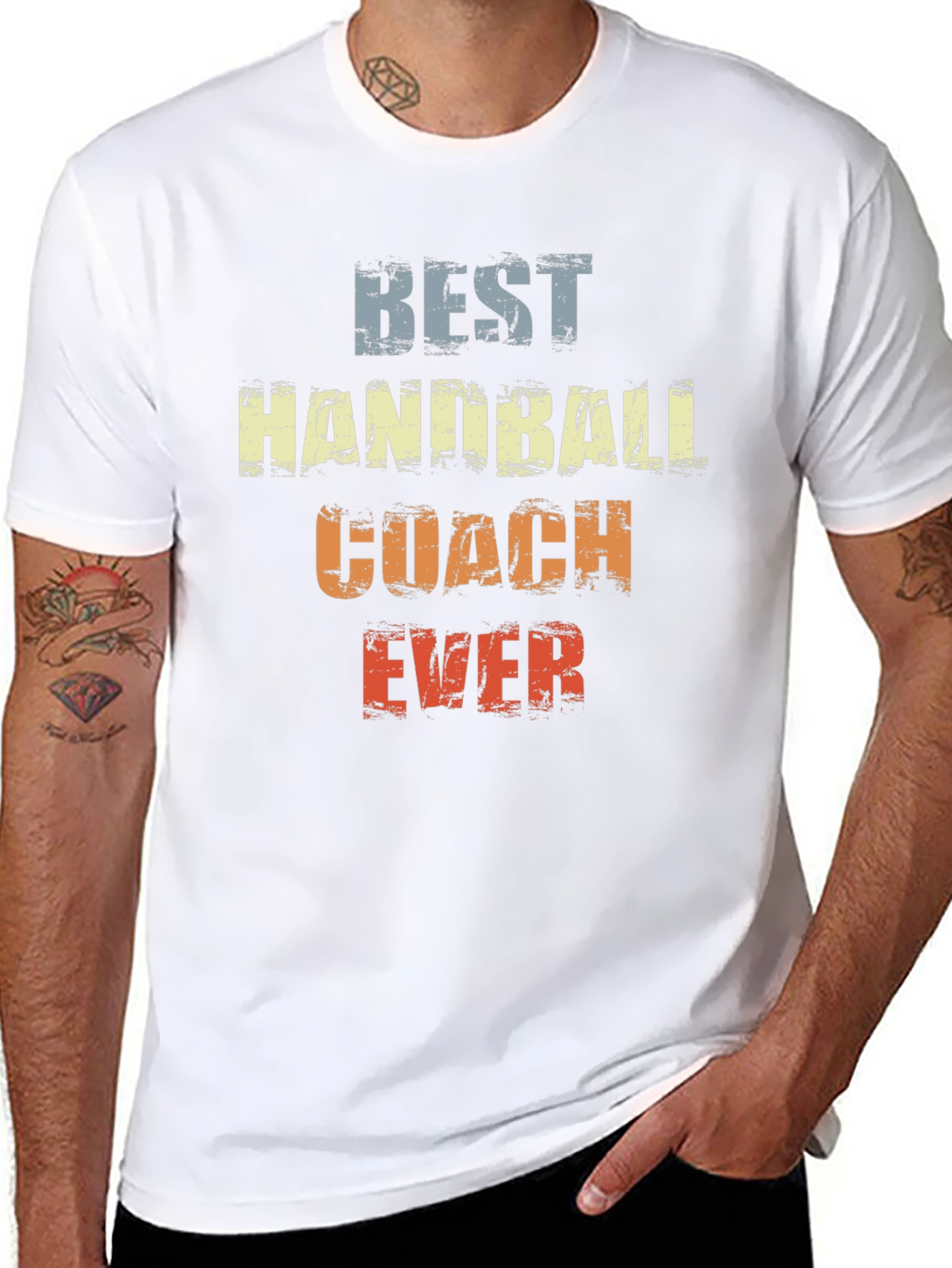 Camiseta Best Handball Coach Ever Diseño Retro