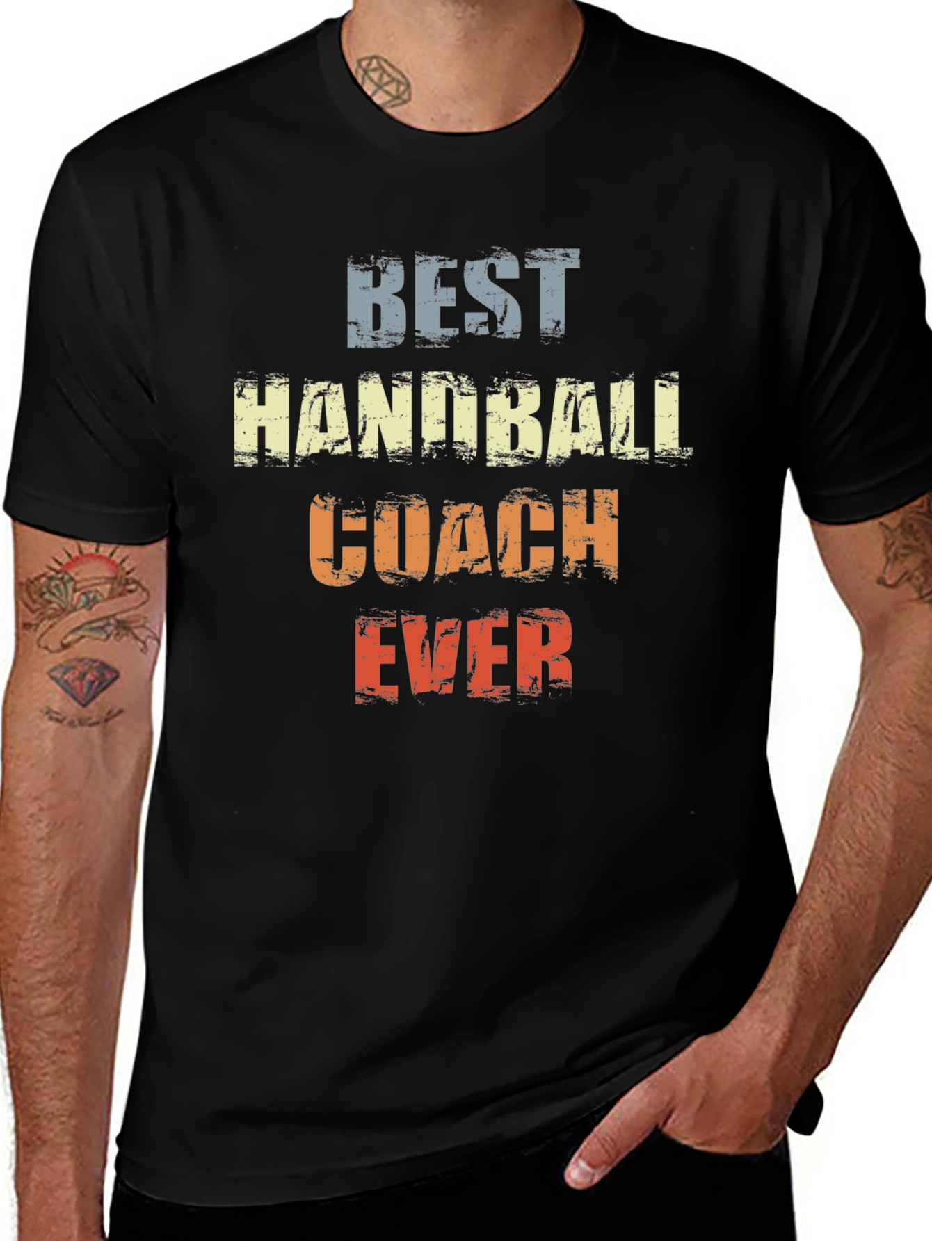 Camiseta Best Handball Coach Ever Diseño Retro