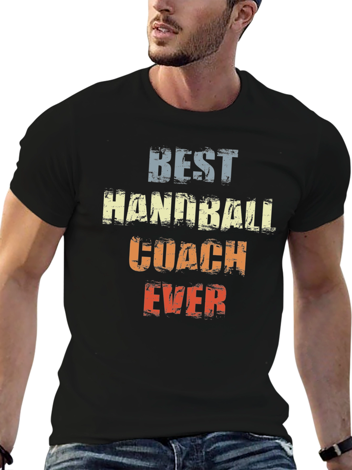 Camiseta Best Handball Coach Ever Diseño Retro