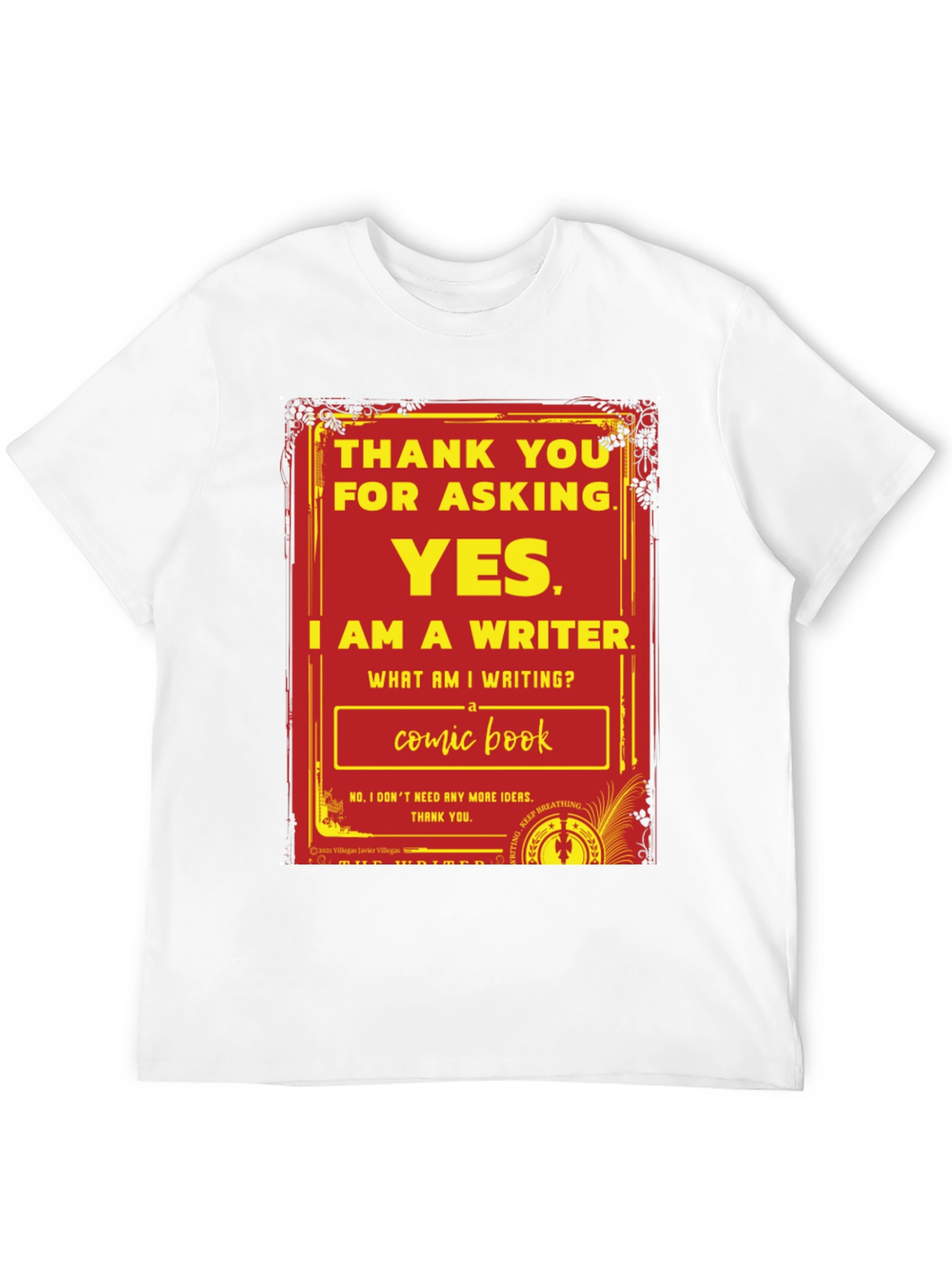 Camiseta Escritor de Comics - Diseño Original