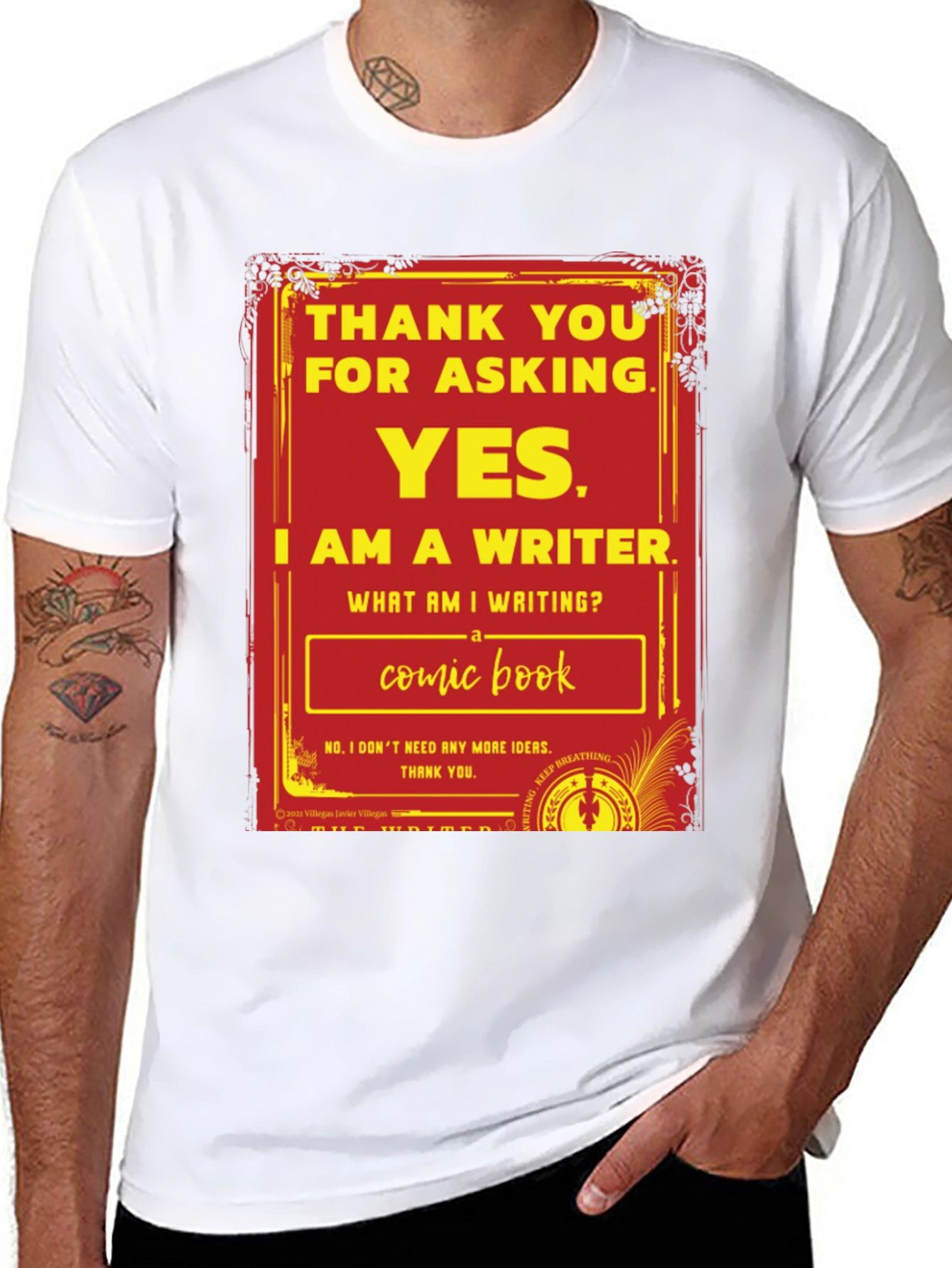 Camiseta Escritor de Comics - Diseño Original