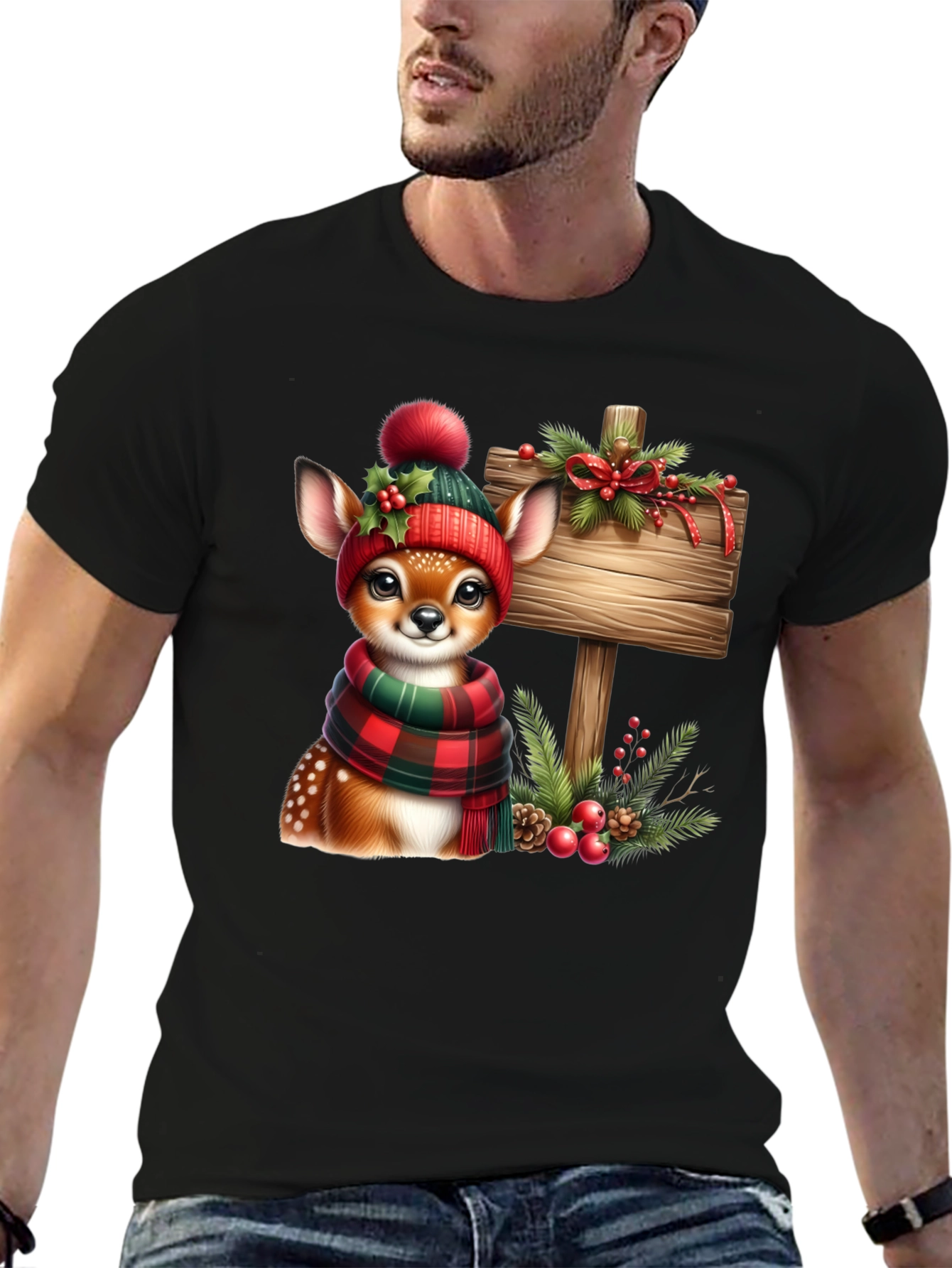 Camiseta Ciervo Navideño