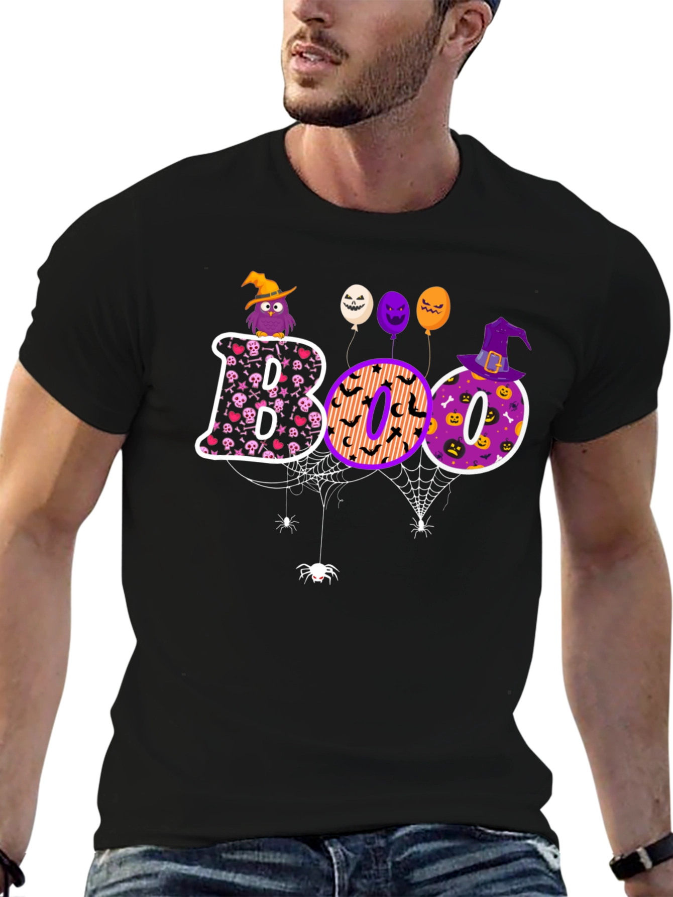 Camiseta Halloween BOO Diseño Festivo
