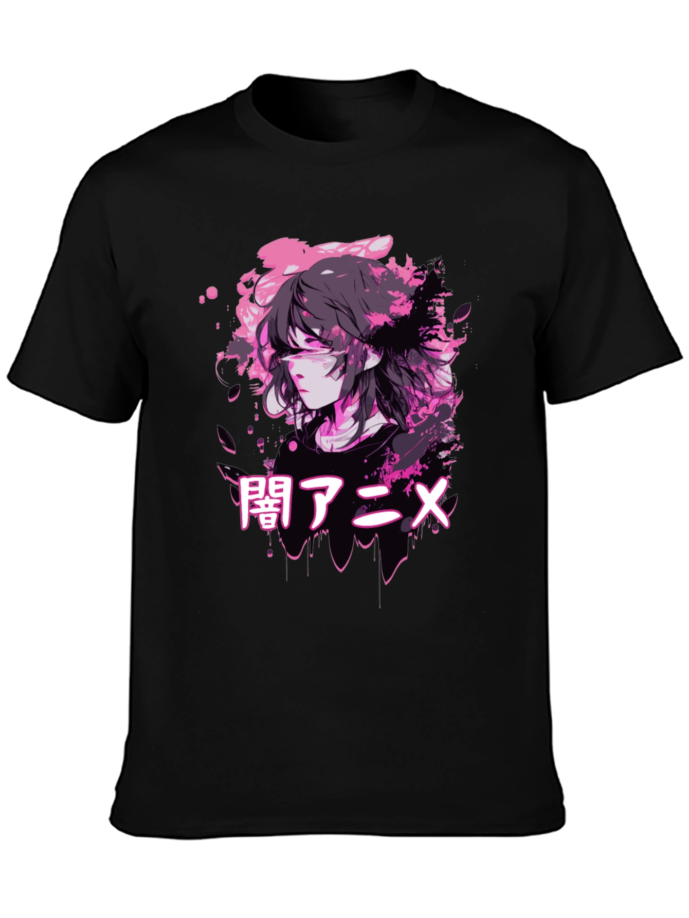 Camiseta Negra Anime Estilo Urbano