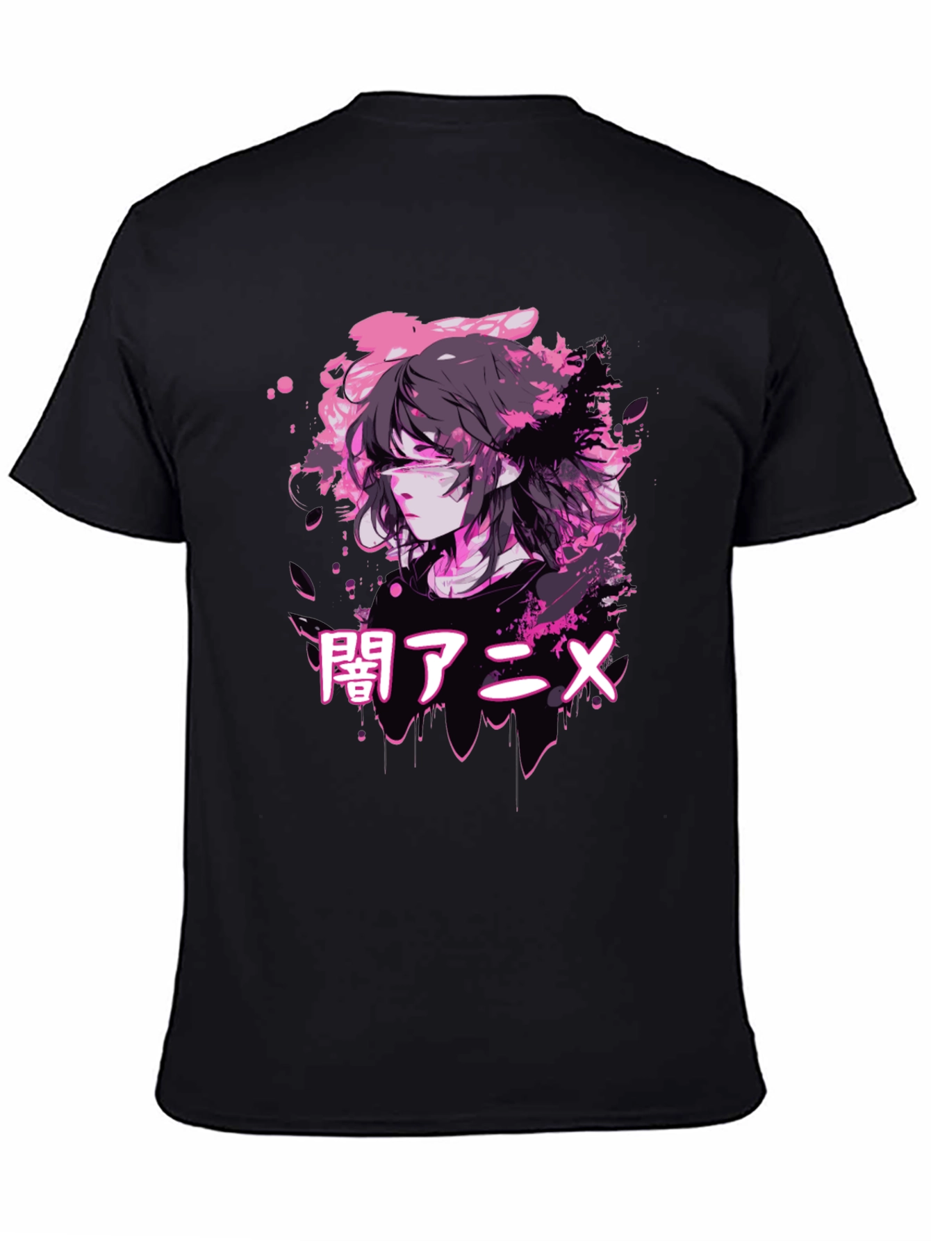 Camiseta Negra Anime Estilo Urbano