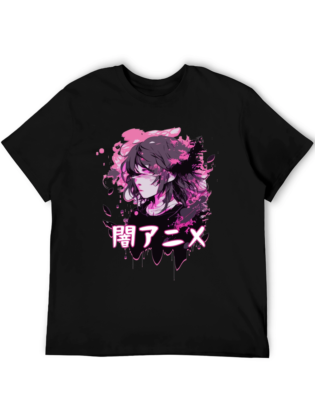 Camiseta Negra Anime Estilo Urbano