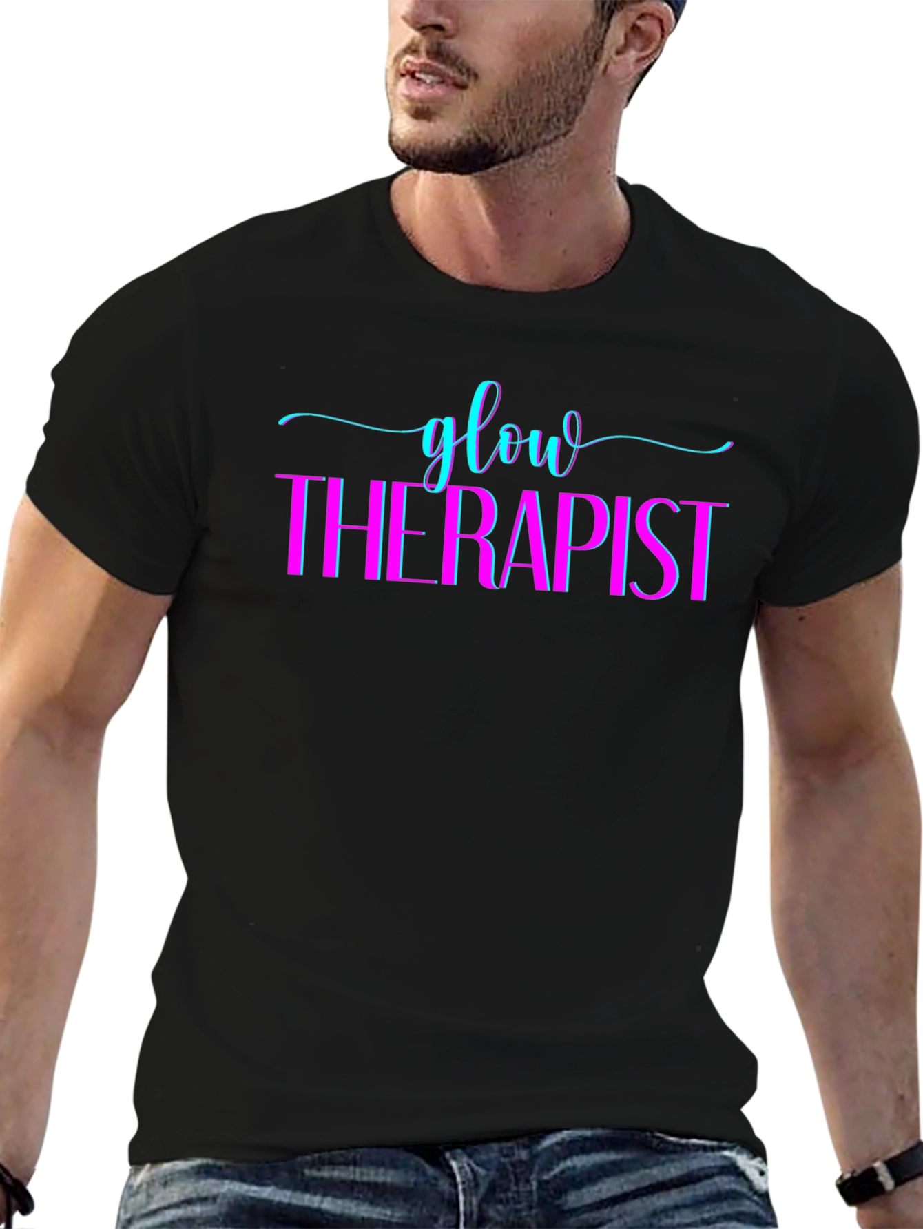Camiseta Glow Therapist Negra para Hombre