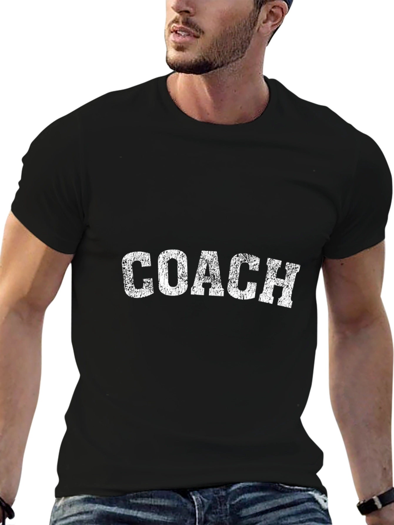 Camiseta Negra Coach Estilo Retro