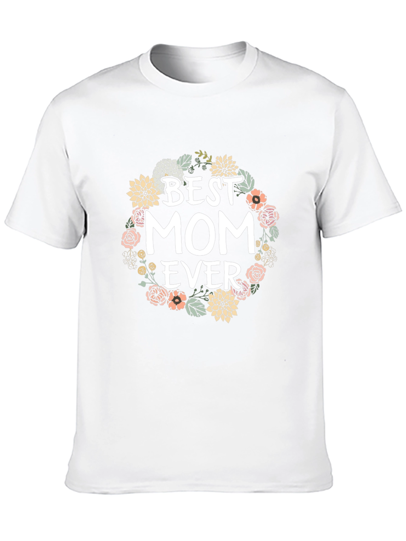 Camiseta Negra Best Mom Ever con Flores
