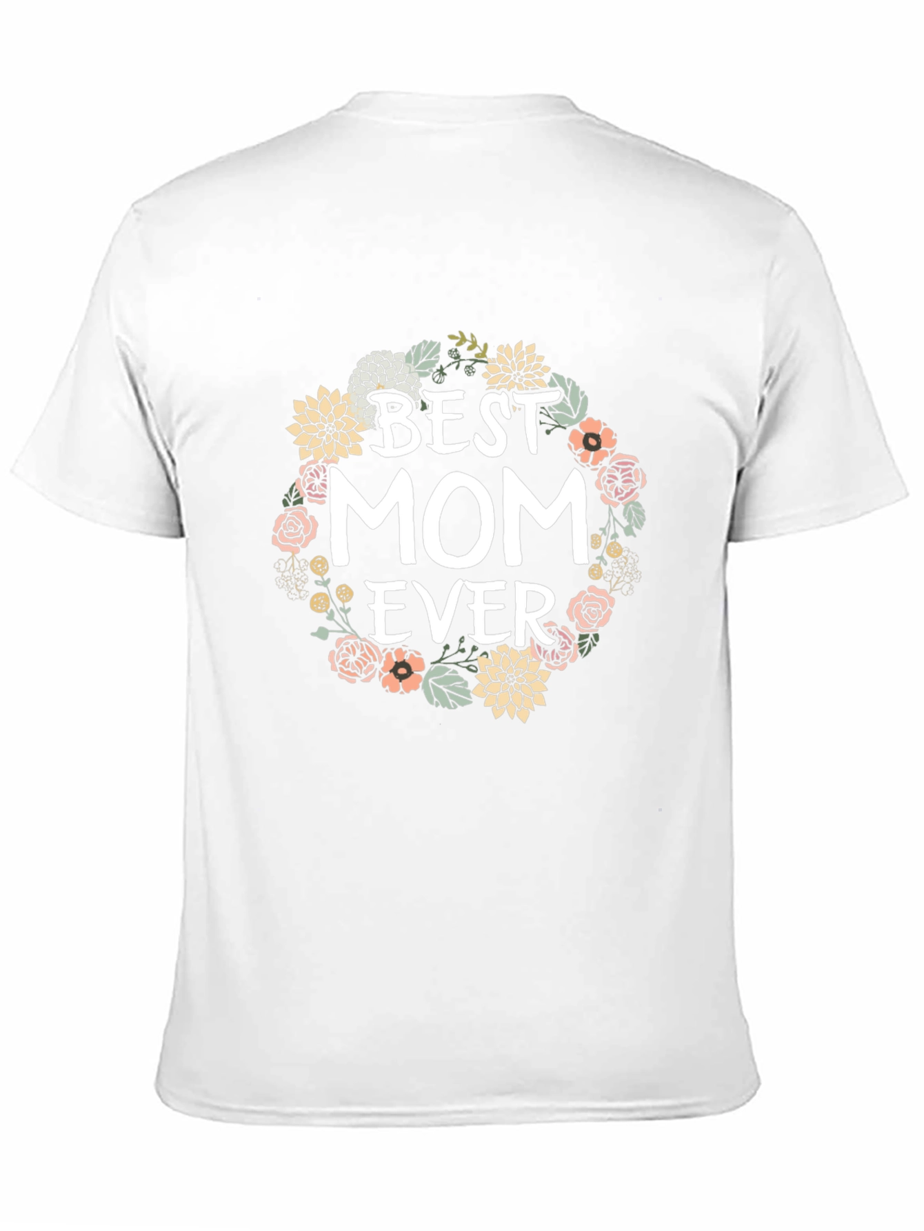 Camiseta Negra Best Mom Ever con Flores
