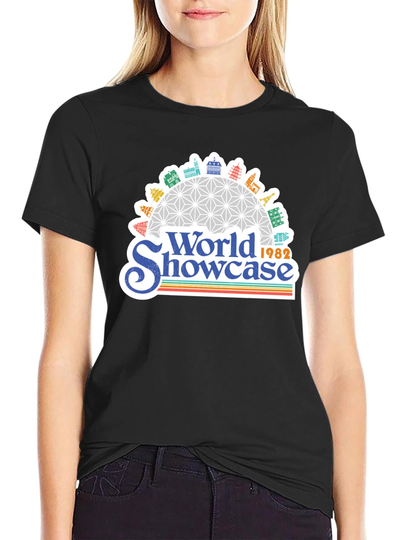 Camiseta Negra Clásica World Showcase 1982