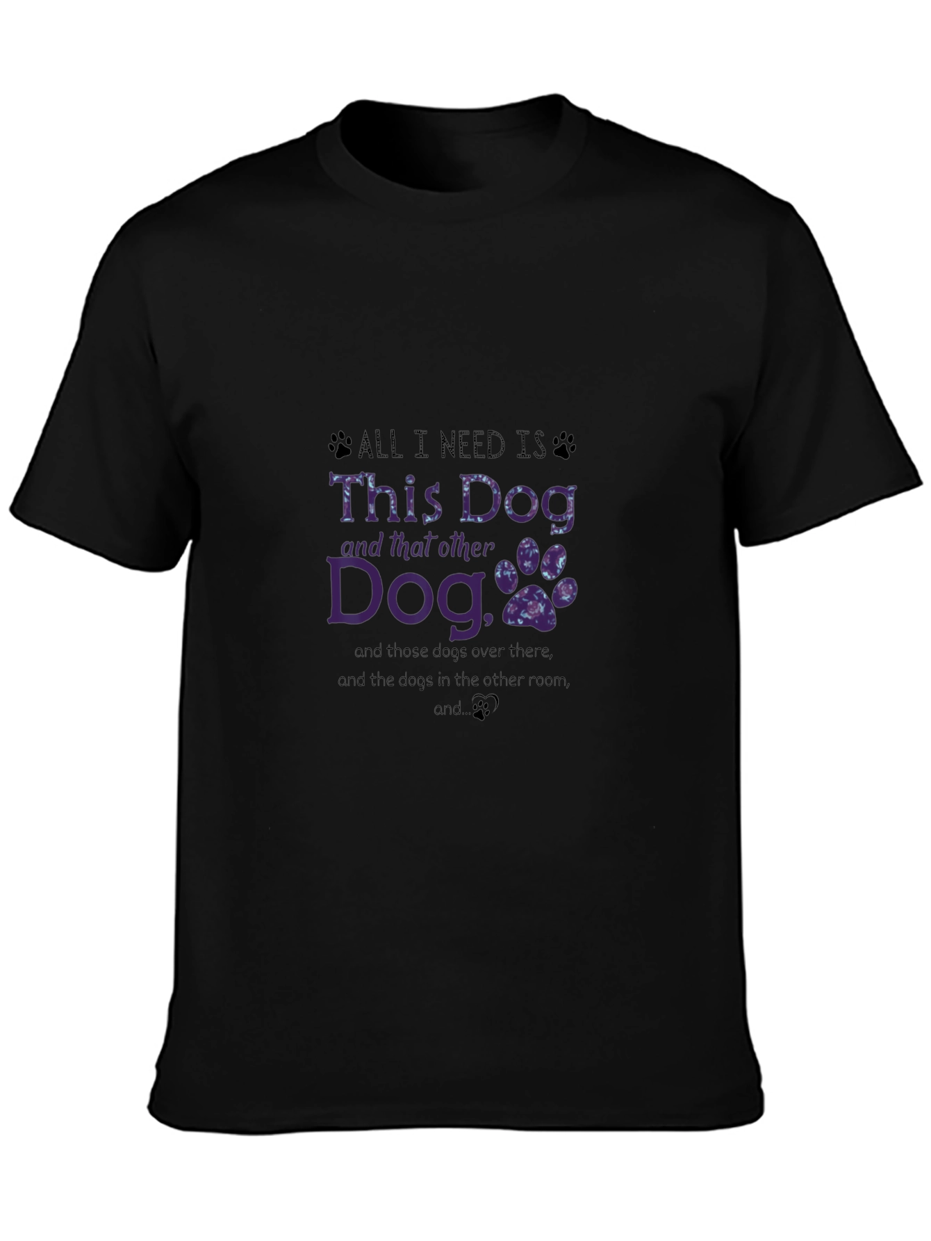 Camiseta Negra All I Need Is Dogs