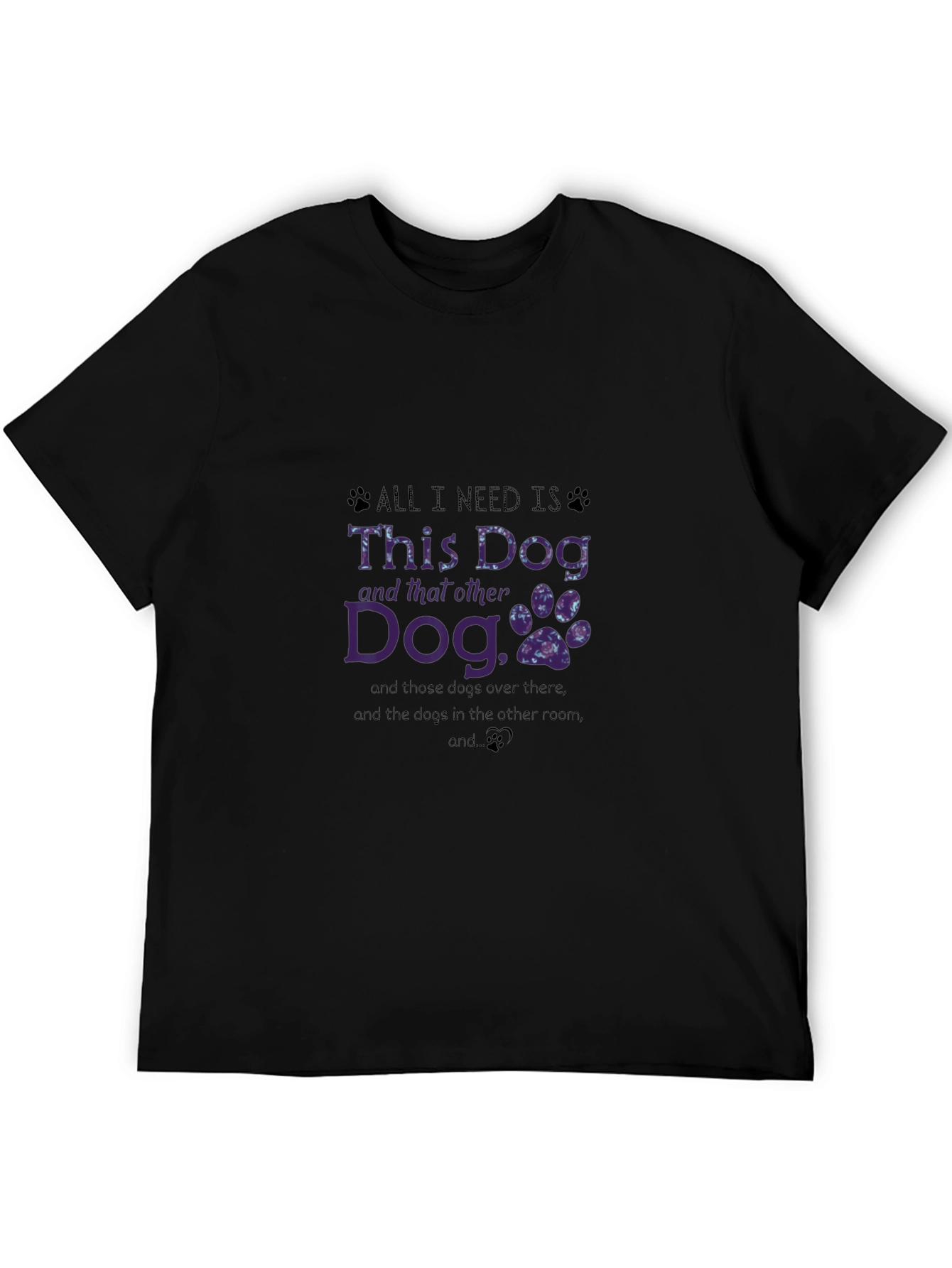 Camiseta Negra All I Need Is Dogs