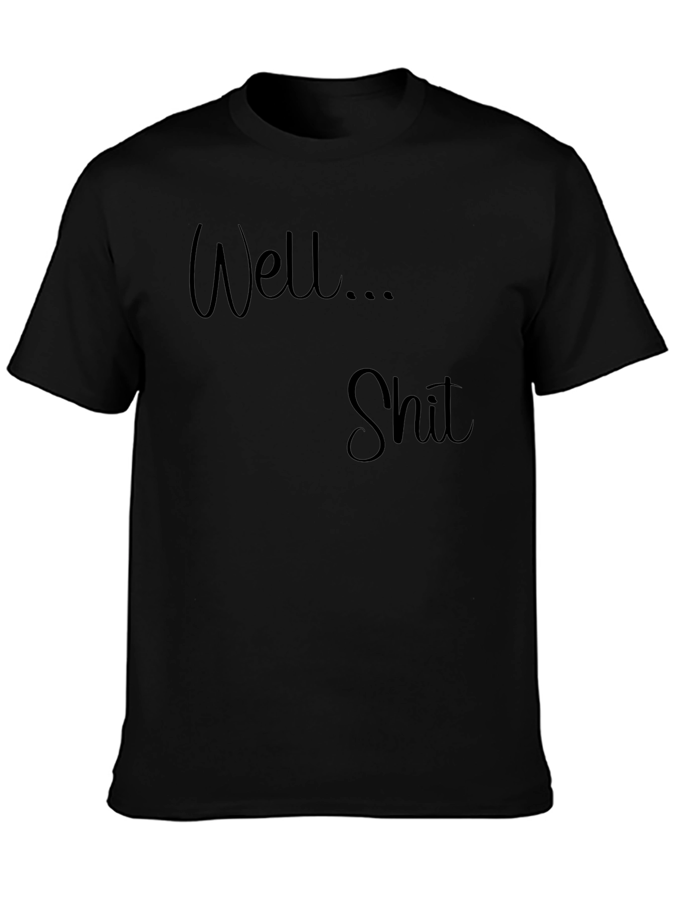 Camiseta Negra Well...Shit Hombre Casual