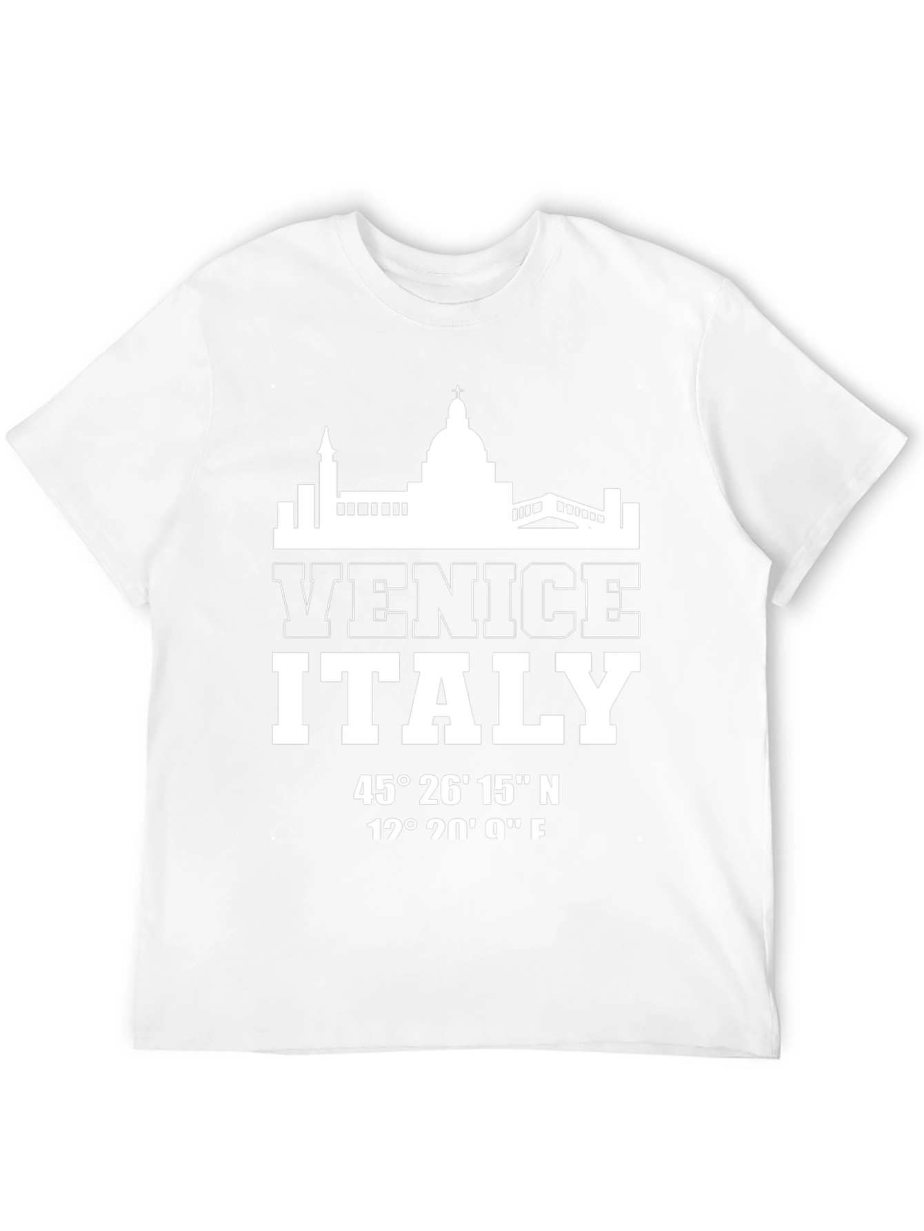 Camiseta Negra Venezia Italia Coordenadas
