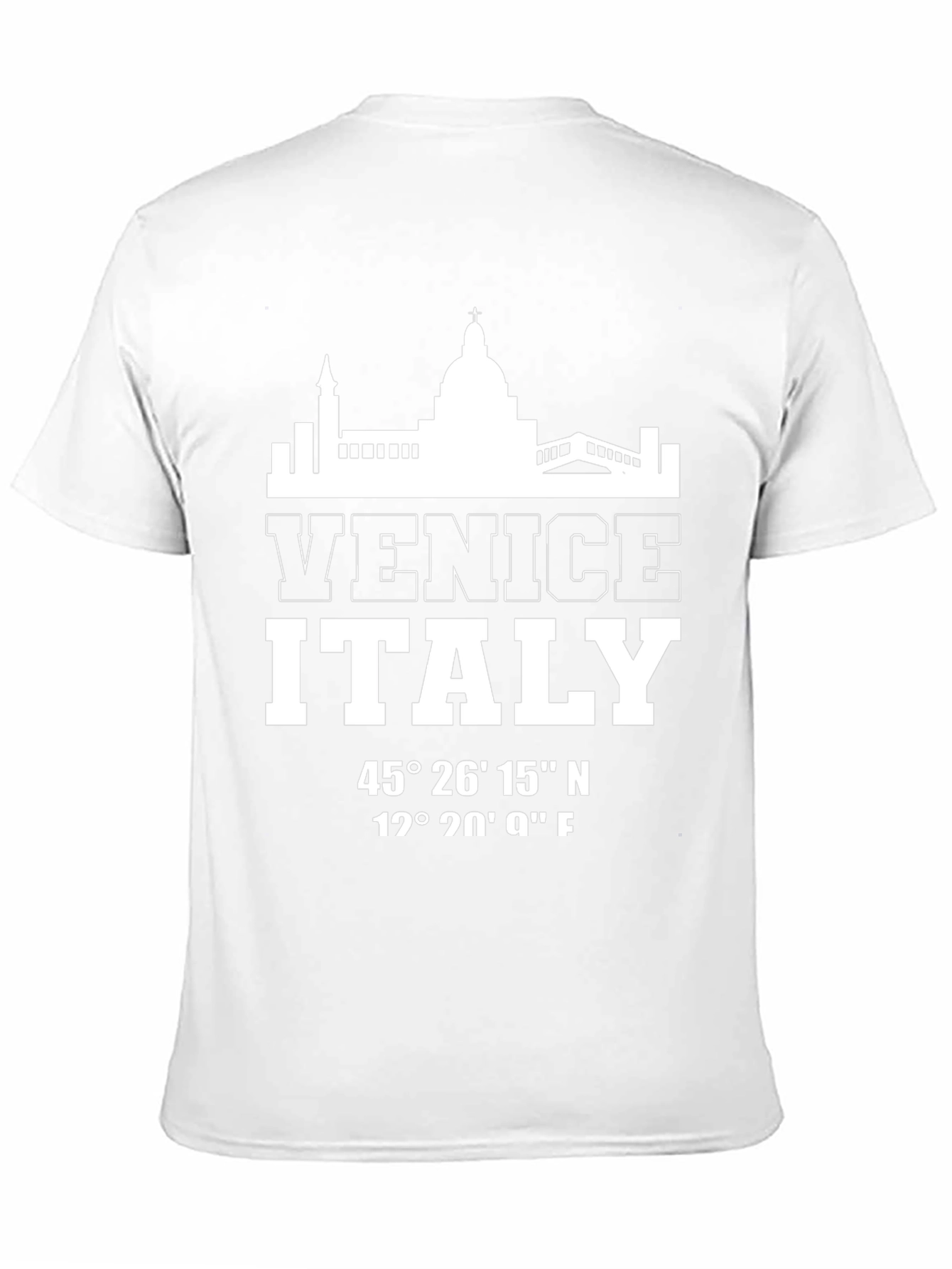 Camiseta Negra Venezia Italia Coordenadas