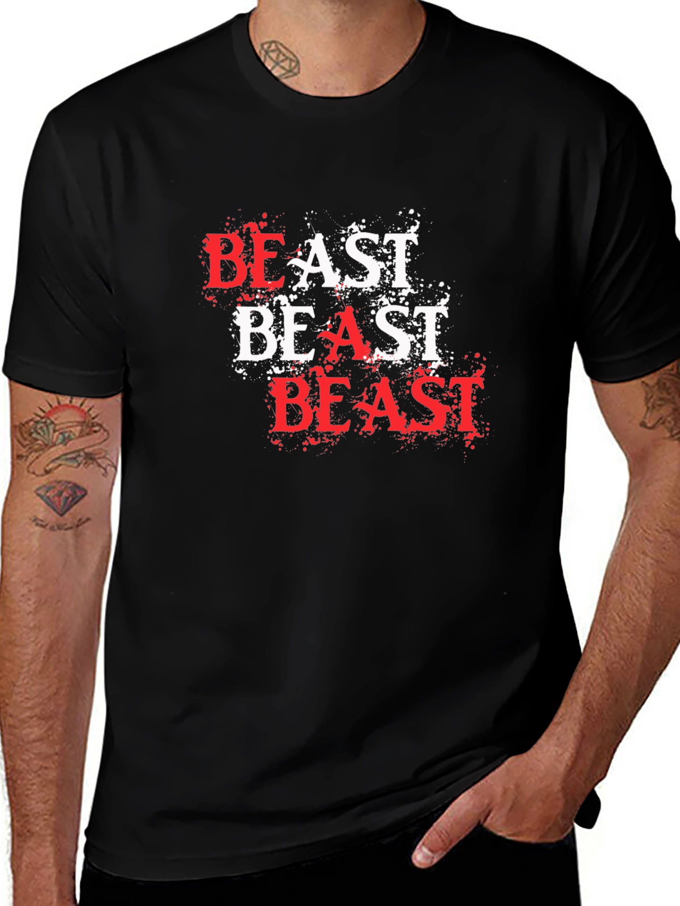 Camiseta Hombre Negra - Diseño Beast