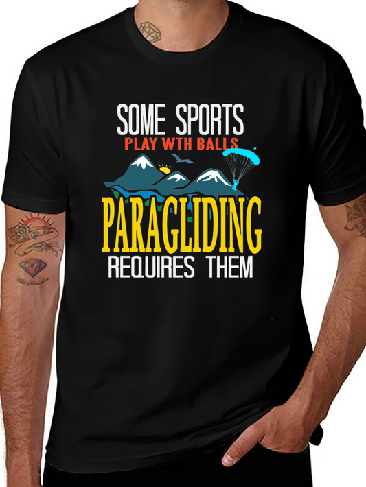 Camiseta Humorística Parapente Requiere Bolas