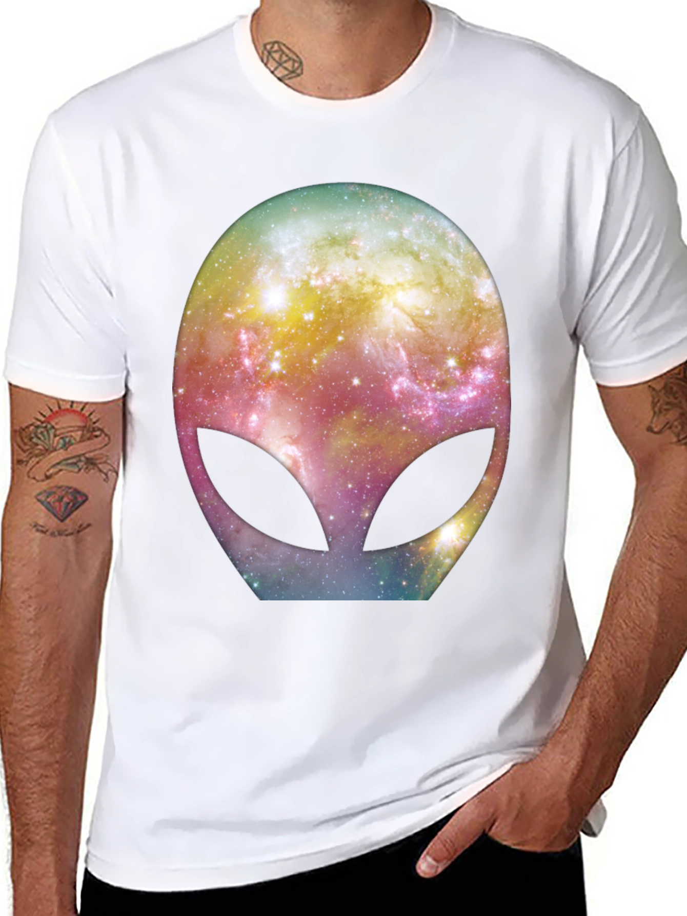 Camiseta Hombre Diseño Alien Galaxia Estelar