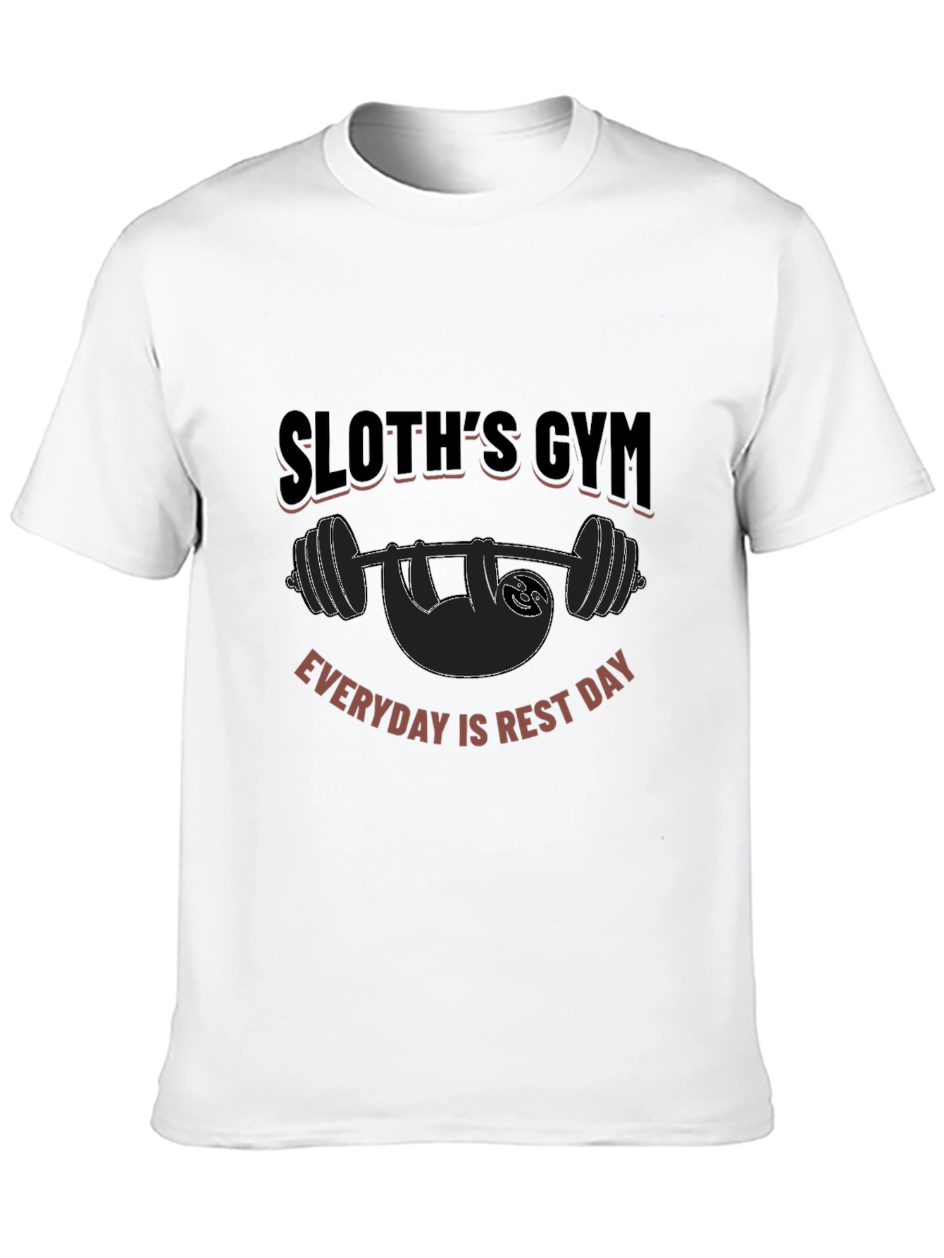 Camiseta Negra Gym Sloth: ¡Descanso Diario!