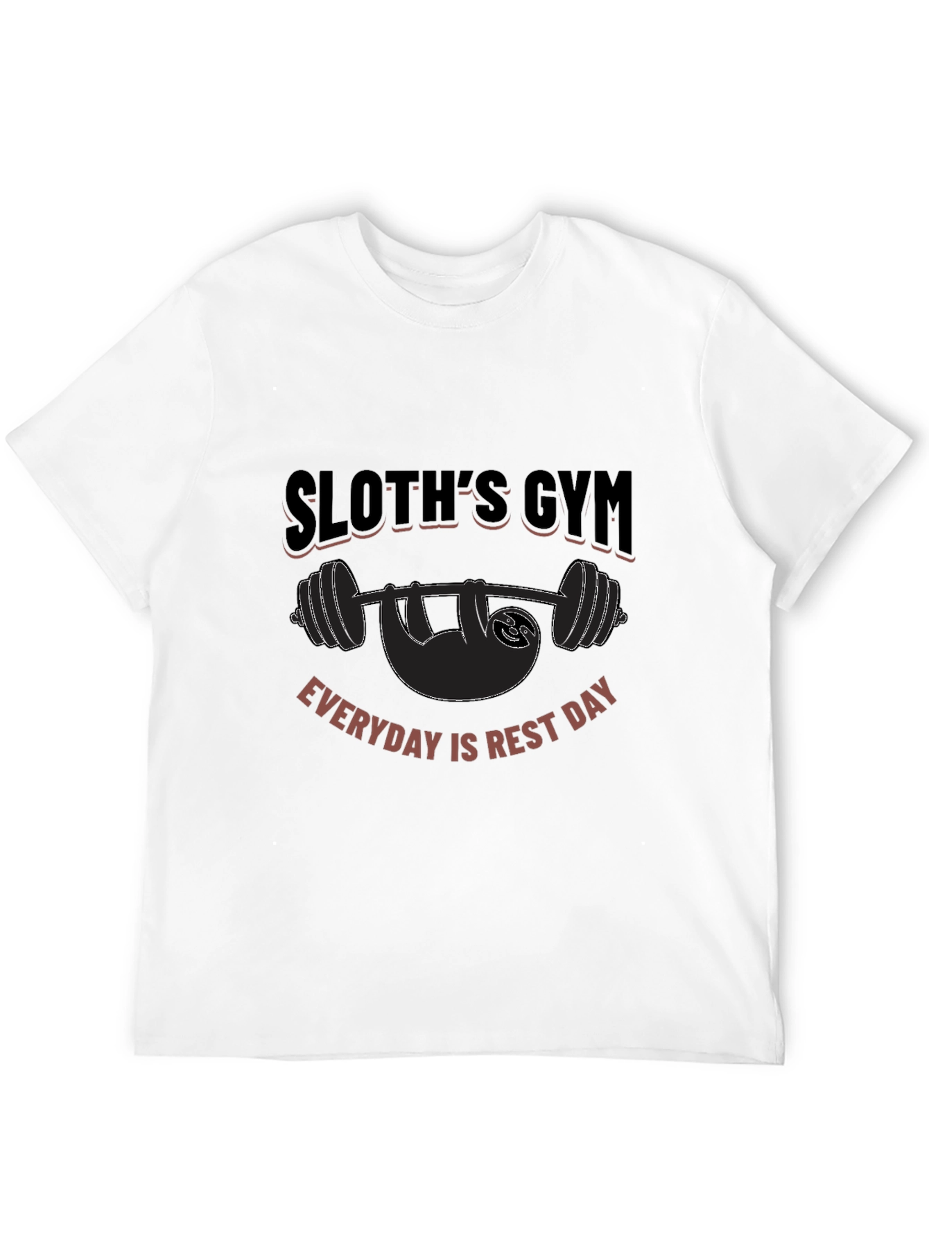 Camiseta Negra Gym Sloth: ¡Descanso Diario!