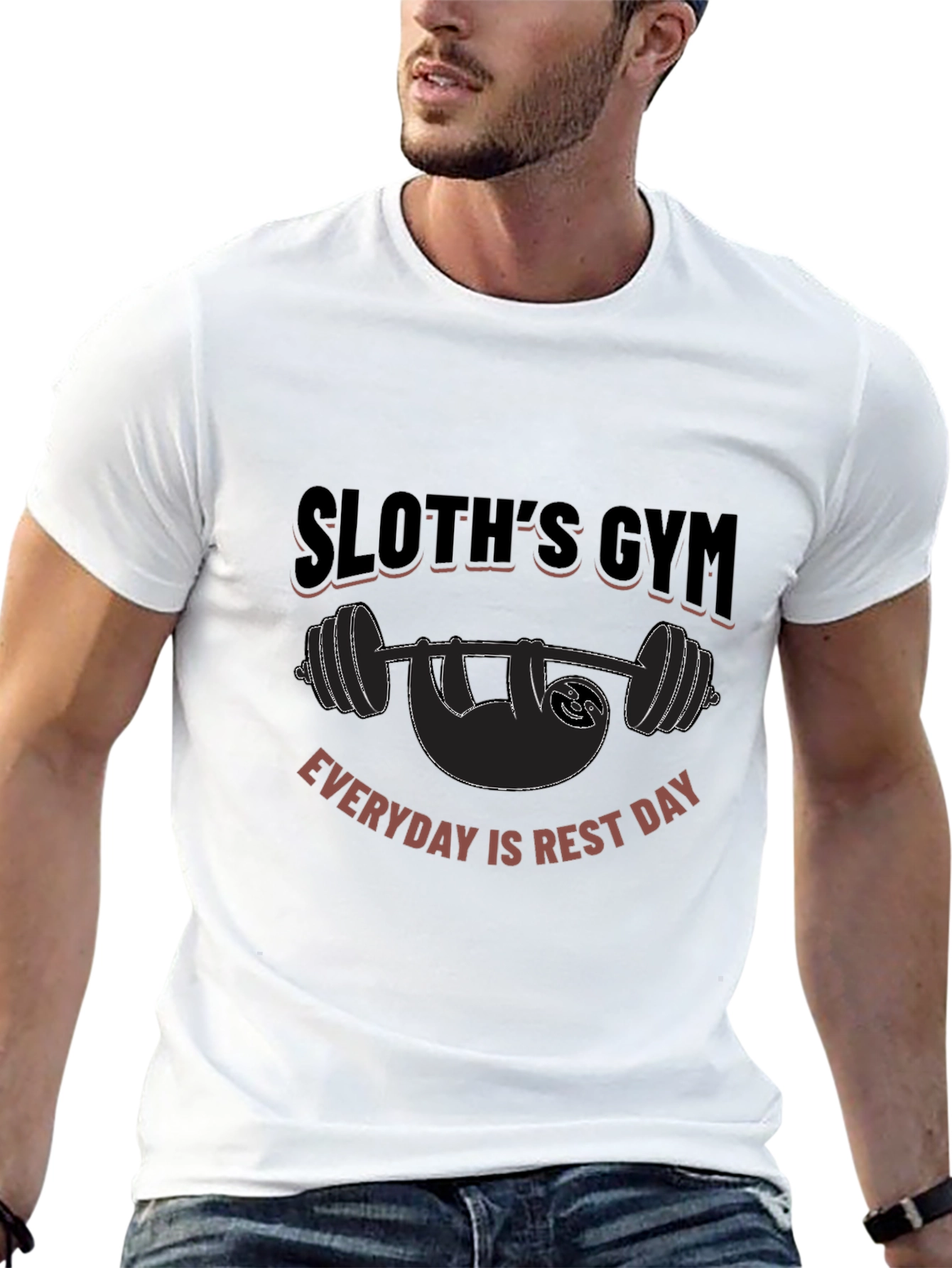 Camiseta Negra Gym Sloth: ¡Descanso Diario!