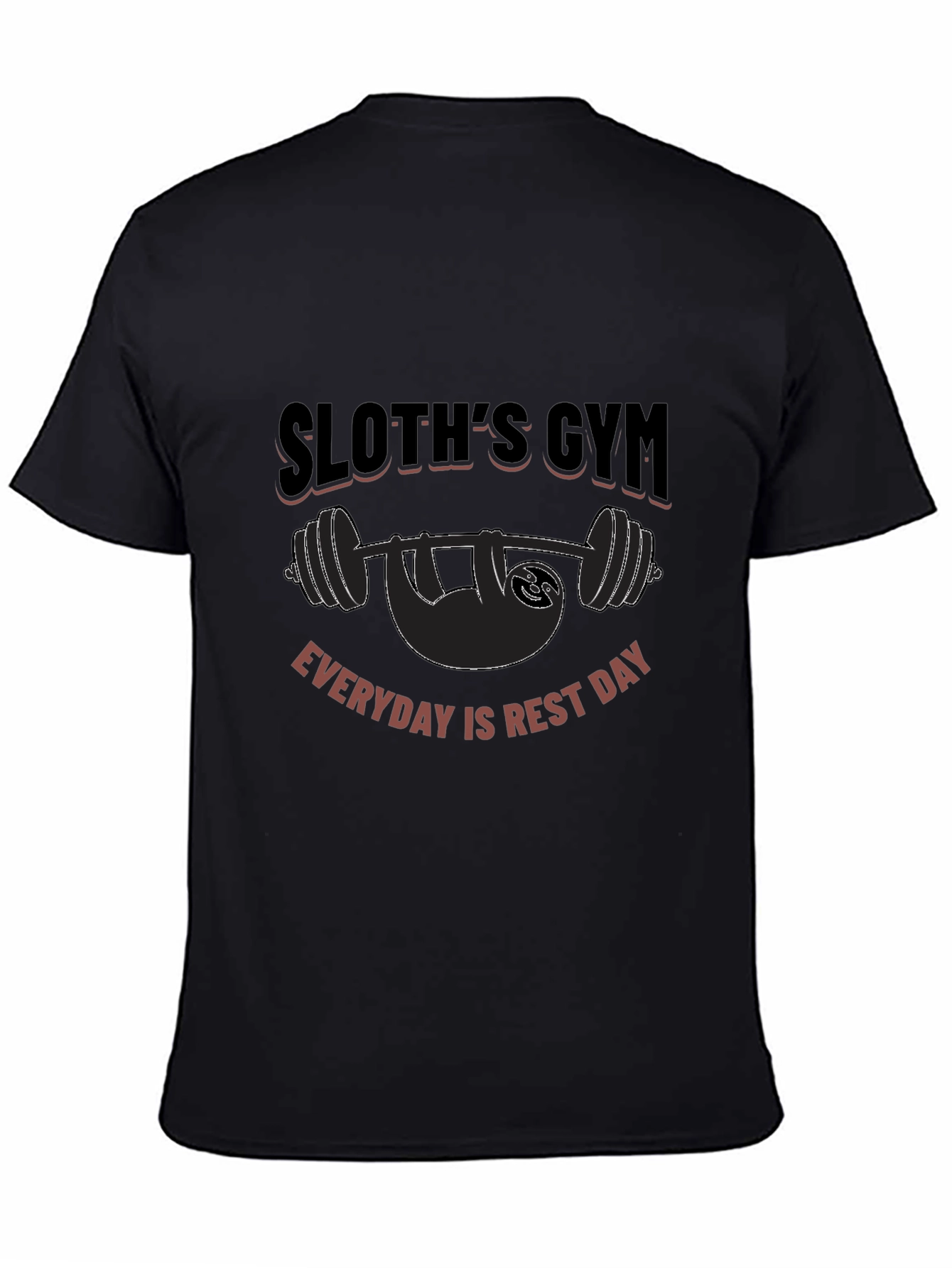 Camiseta Negra Gym Sloth: ¡Descanso Diario!